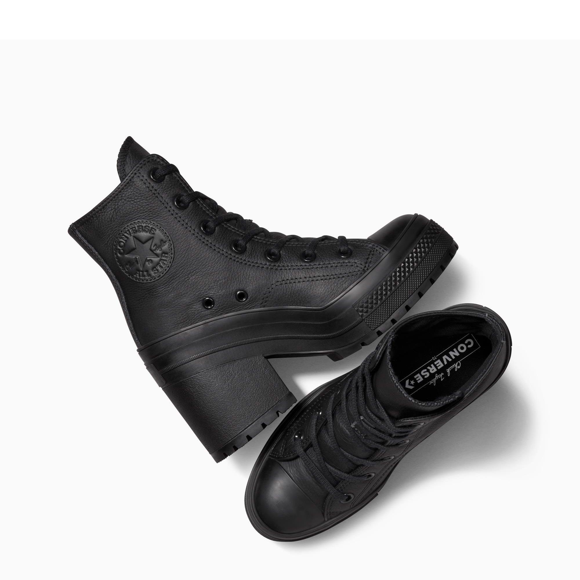 001-Black/Bla - Converse - Unisex Chuck 70 De Luxe Leather Ankle Heeled Boots - 5