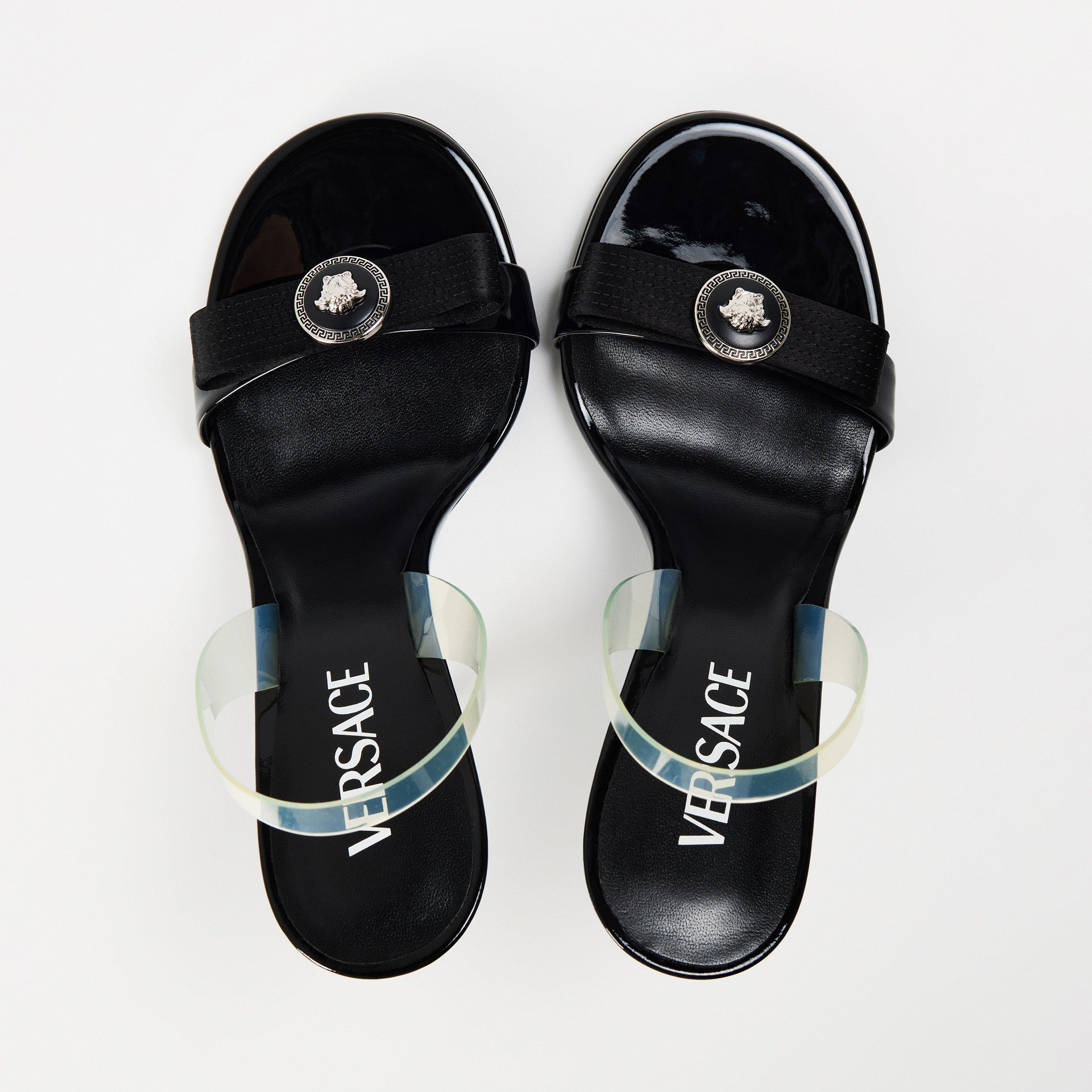 Black Palladium - Versace - Women's Gianni Heeled Sandals - 4