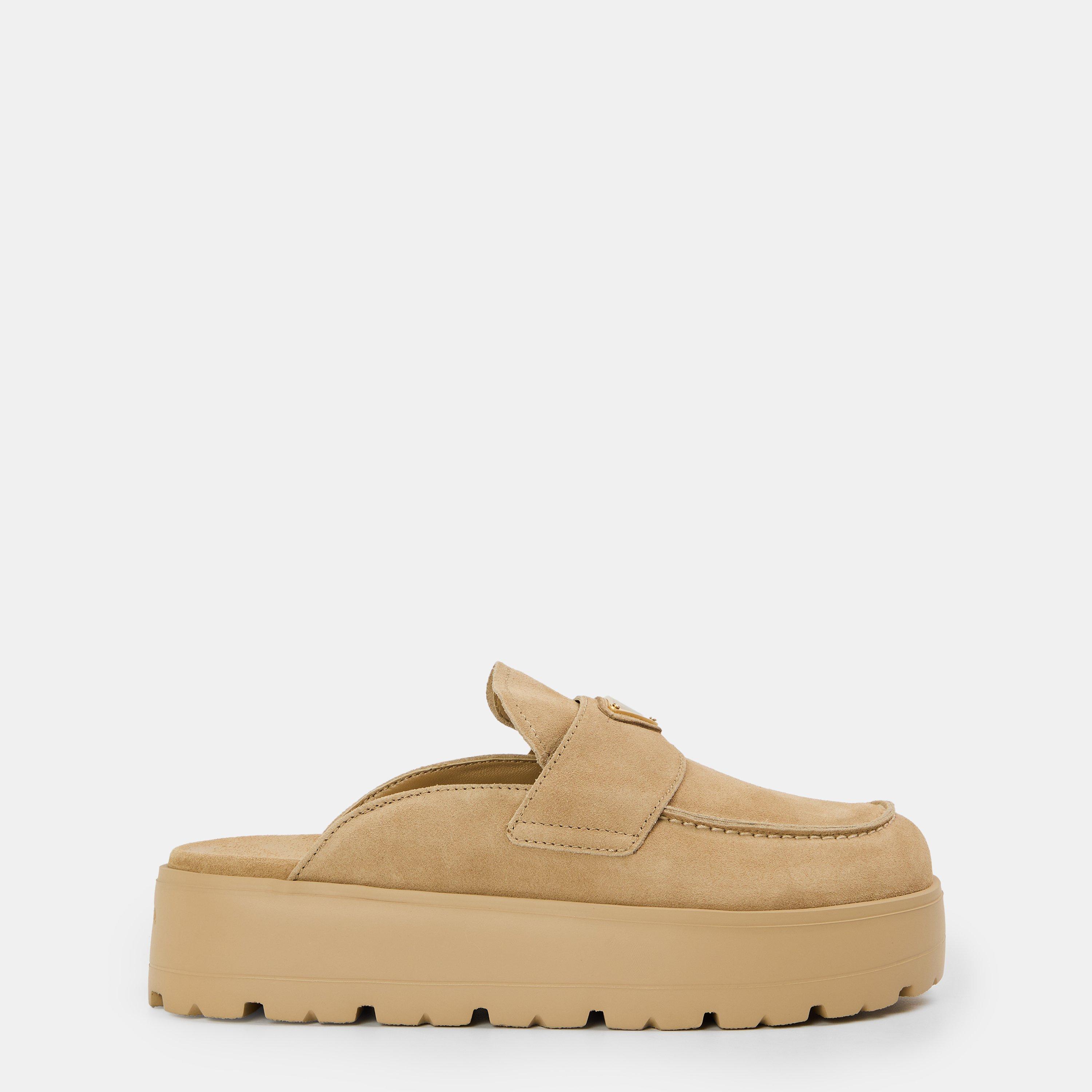 Prada Women's Flatform Flat Mules - Ecru - Size 7 (40)