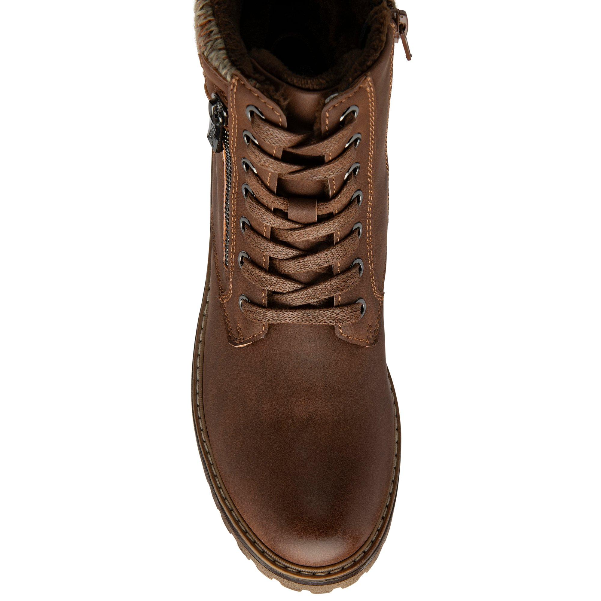 Brown - Lotus Shoes - Lotus Stefani Brown Zip-Up Ankle Boots - 4