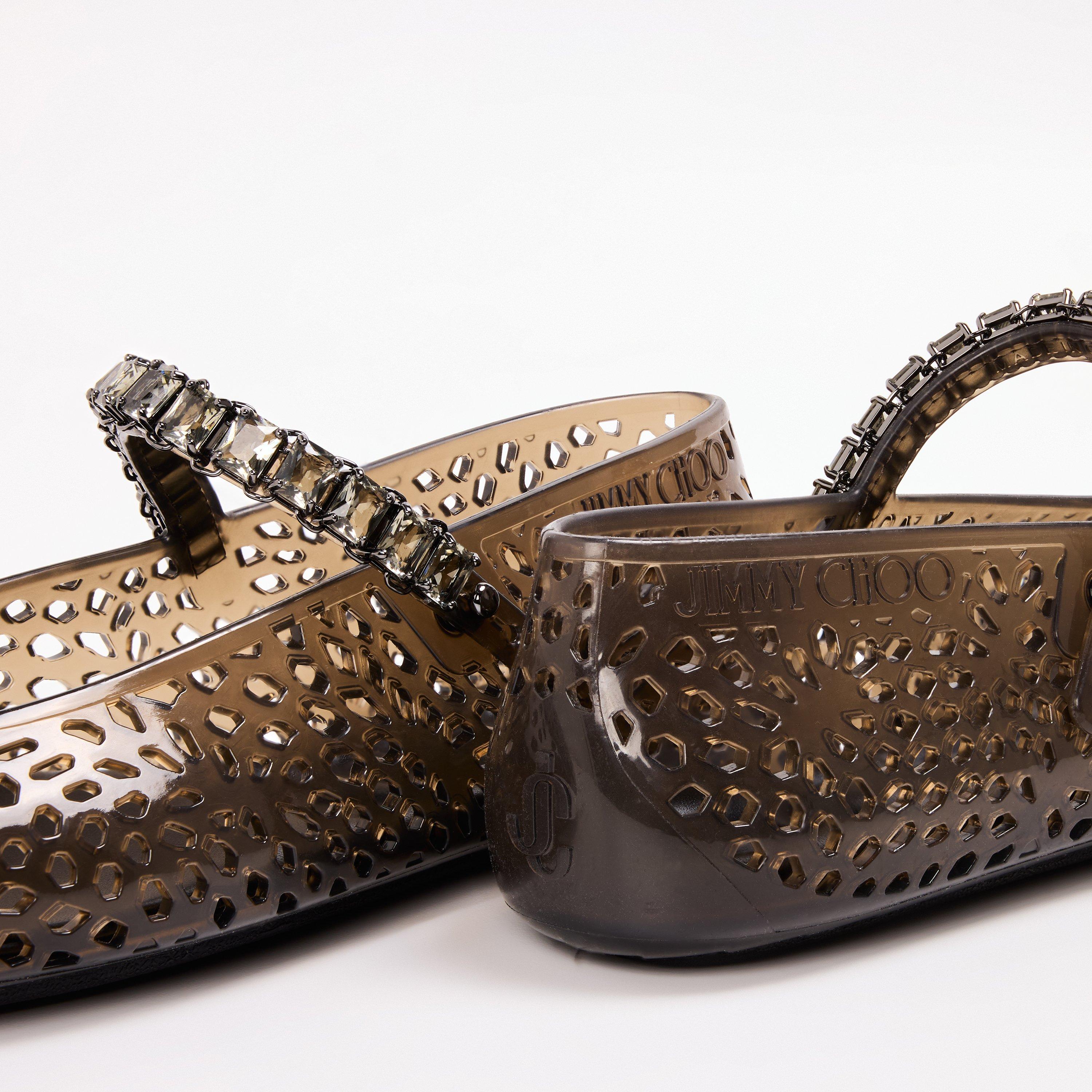 Black/Smoke - Jimmy Choo - Women's Jelly Ballet Pumps - 4