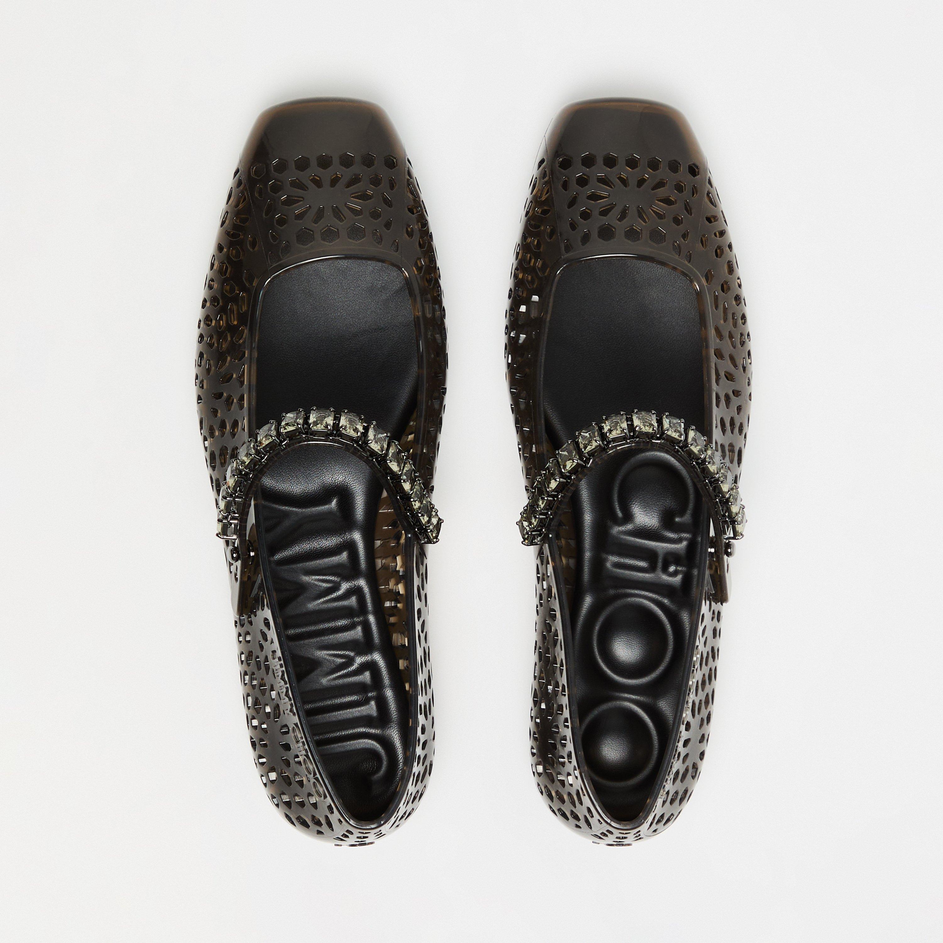 Black/Smoke - Jimmy Choo - Women's Jelly Ballet Pumps - 5