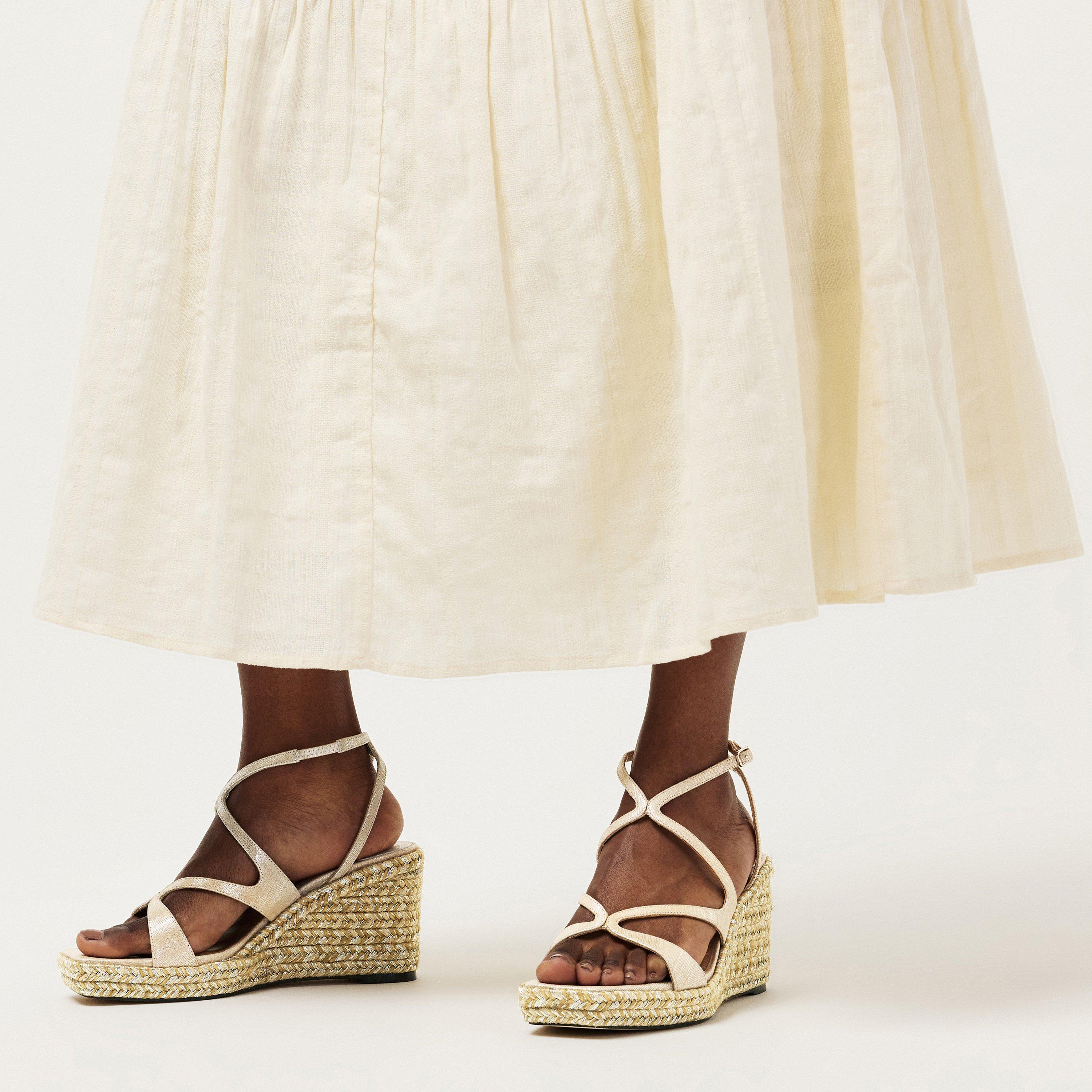 Soft Gold - Jimmy Choo - Women's Ayla Wedge Heeled Sandals - 3