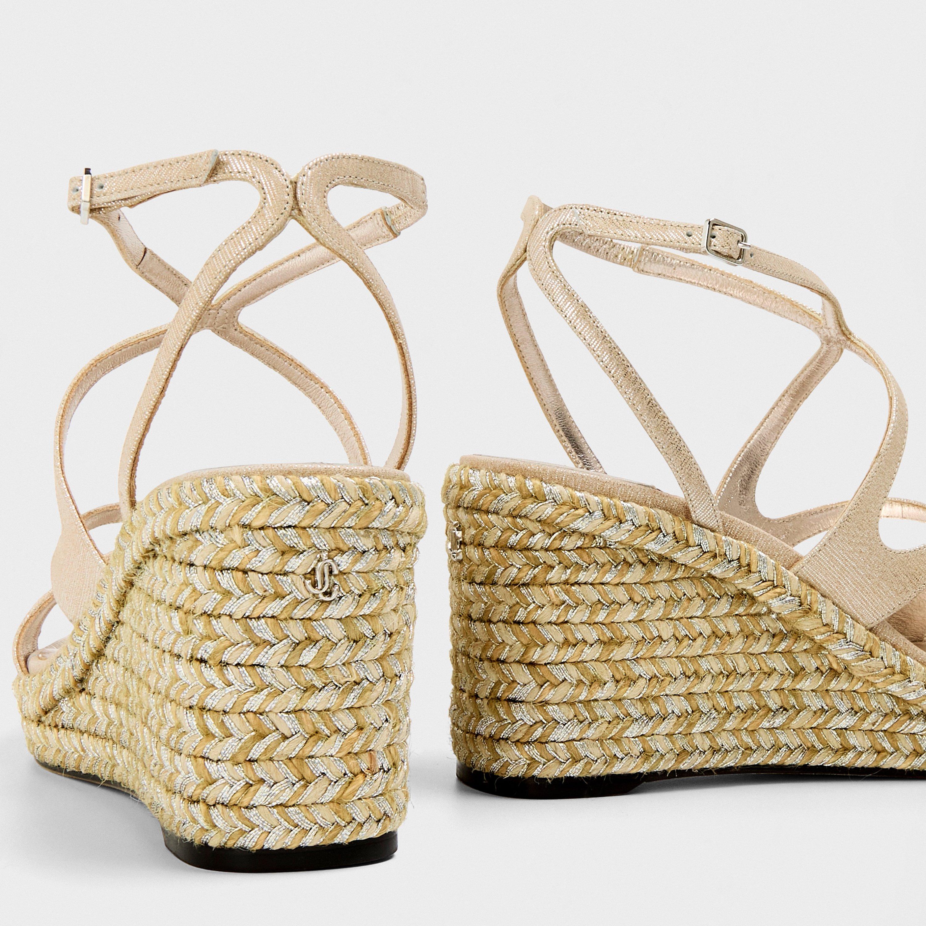 Soft Gold - Jimmy Choo - Women's Ayla Wedge Heeled Sandals - 4