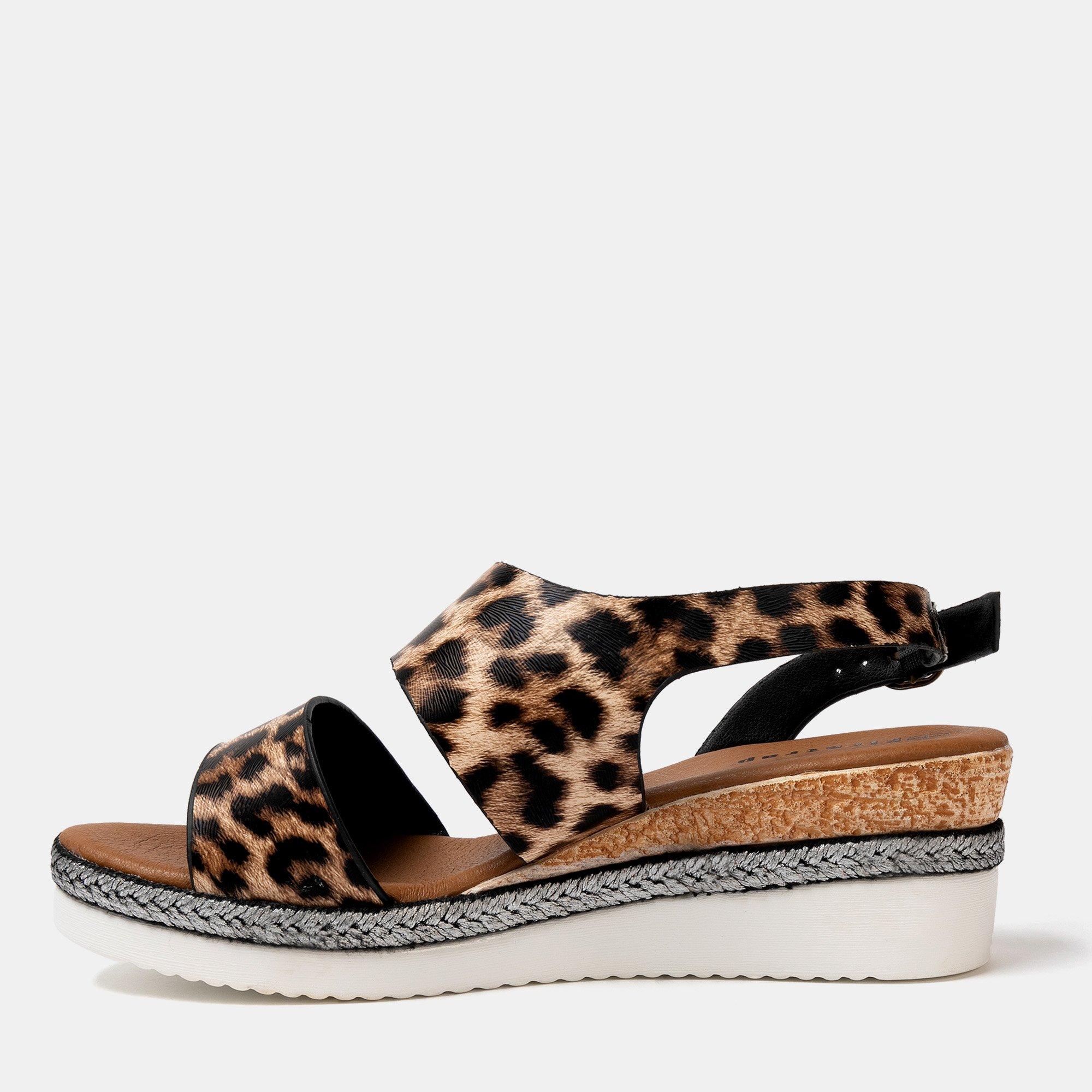 Leopard - Firetrap - Ella Ladies Back-Strap Wedge Sandals - 2