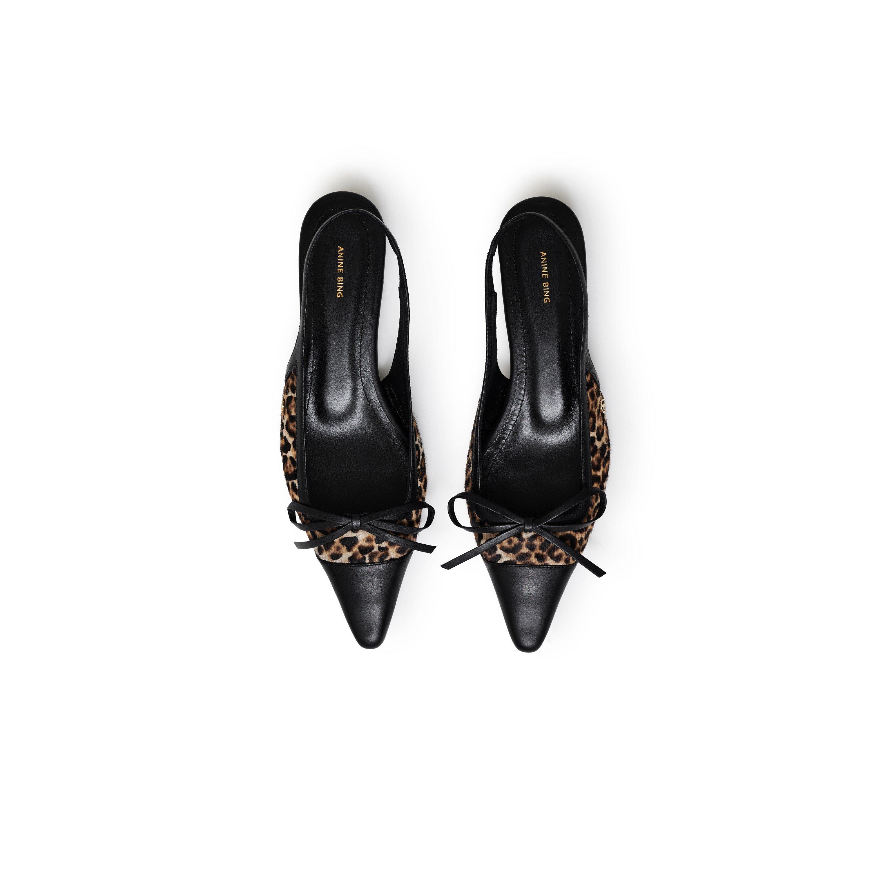 Leopard - Anine Bing - Womens Zoey Slingback Heels - 4