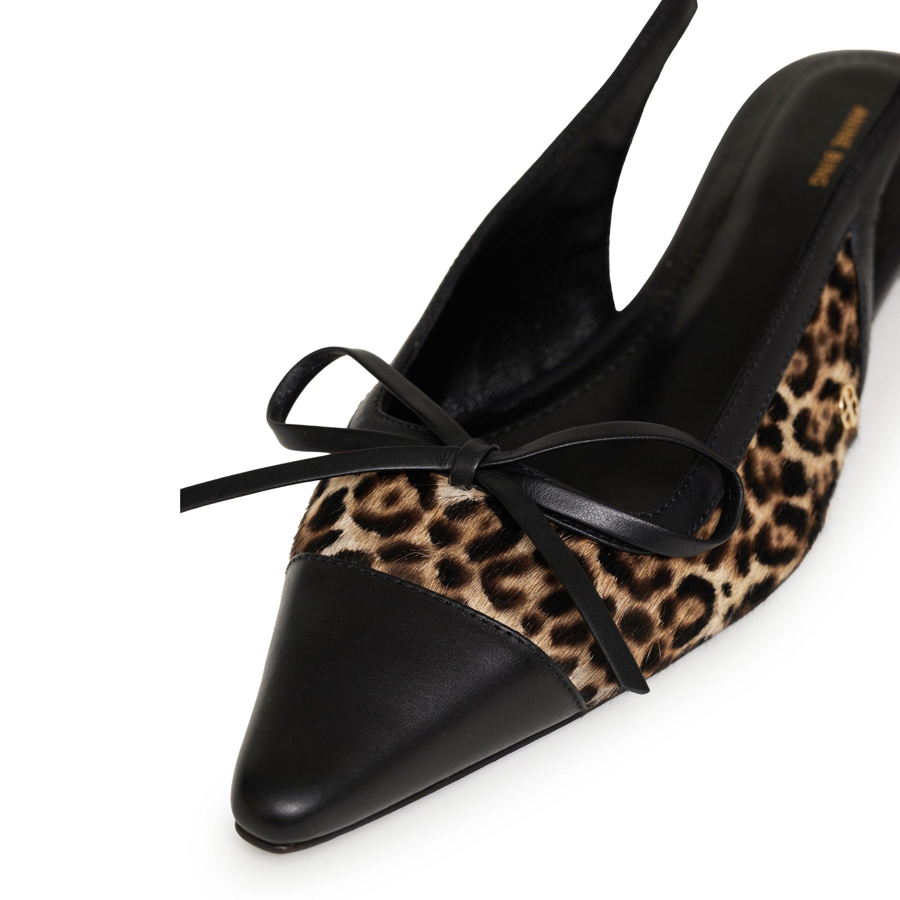 Leopard - Anine Bing - Womens Zoey Slingback Heels - 5
