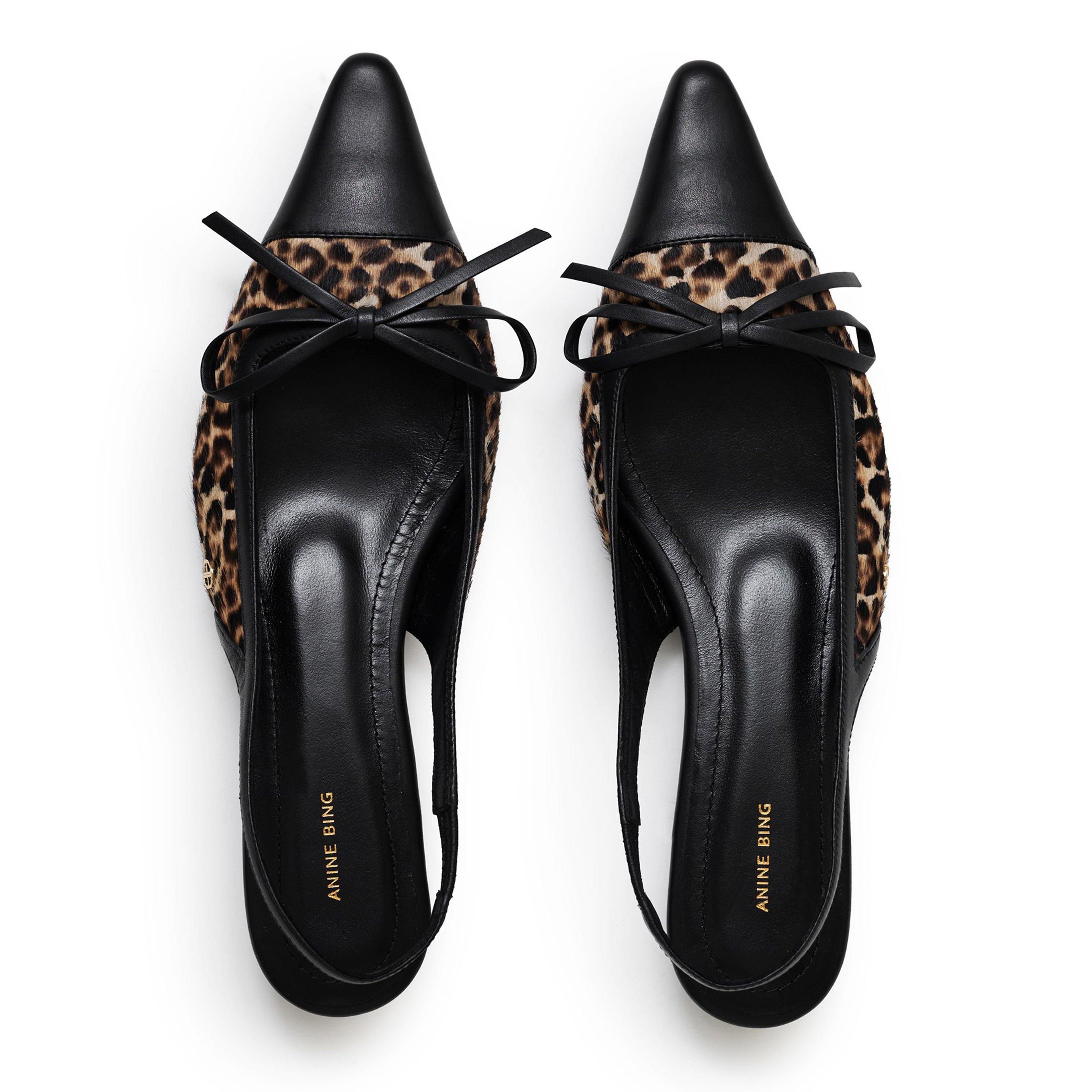 Leopard - Anine Bing - Womens Zoey Slingback Heels - 6