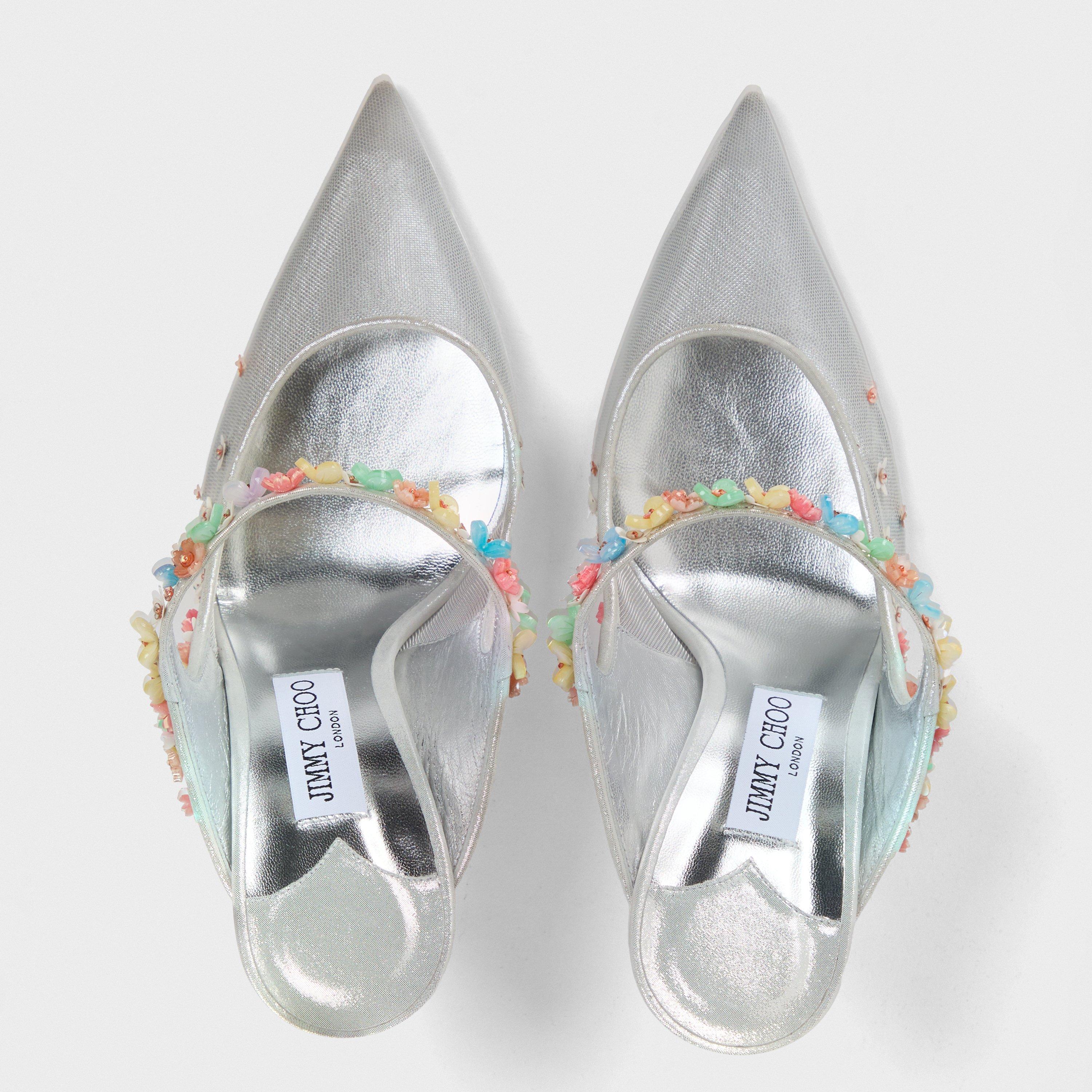 Siler/Multi - Jimmy Choo - Women's Bing Daisy Heeled Mules - 5