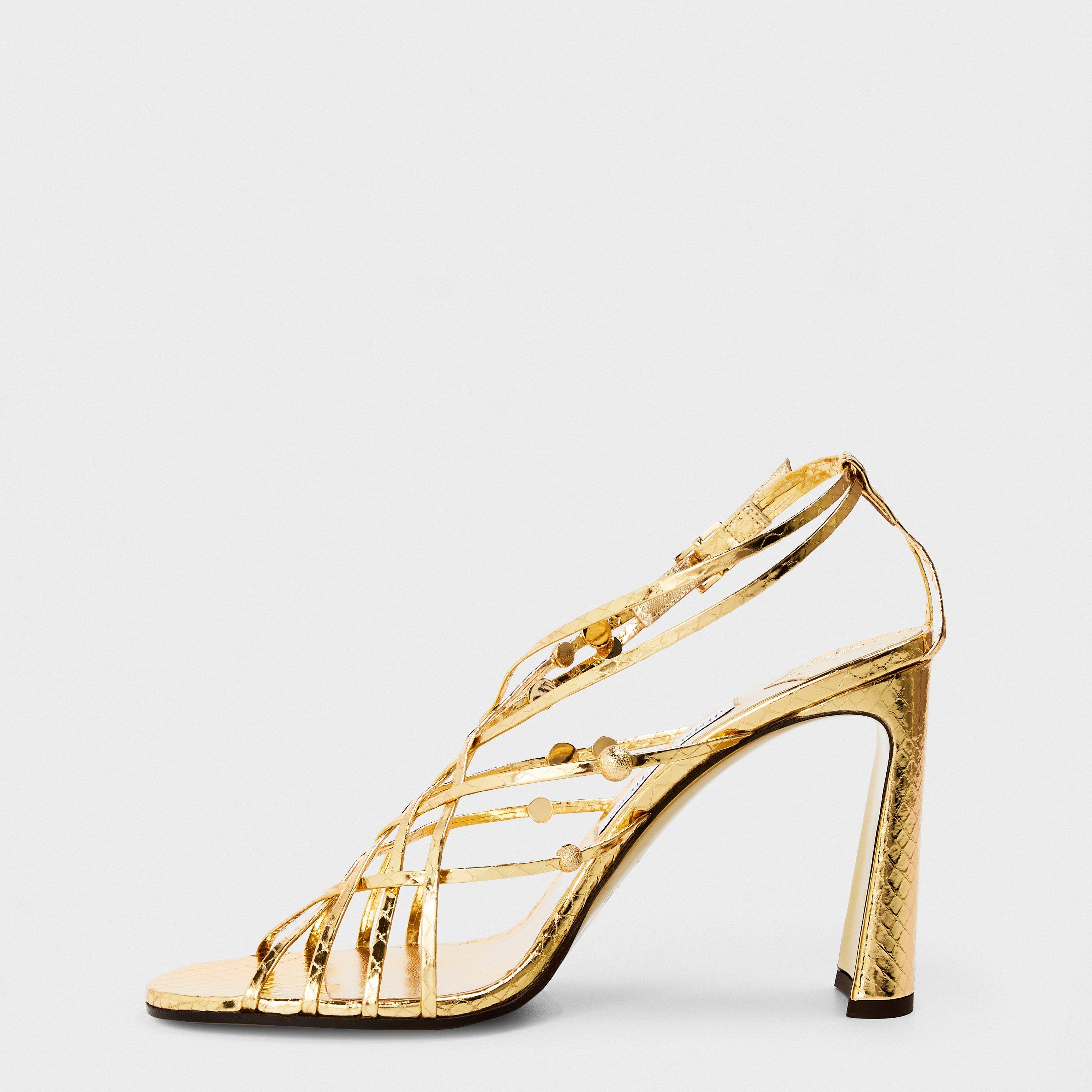 Light Gold - Jimmy Choo - Women's Felice 95 Heeled Sandals - 2
