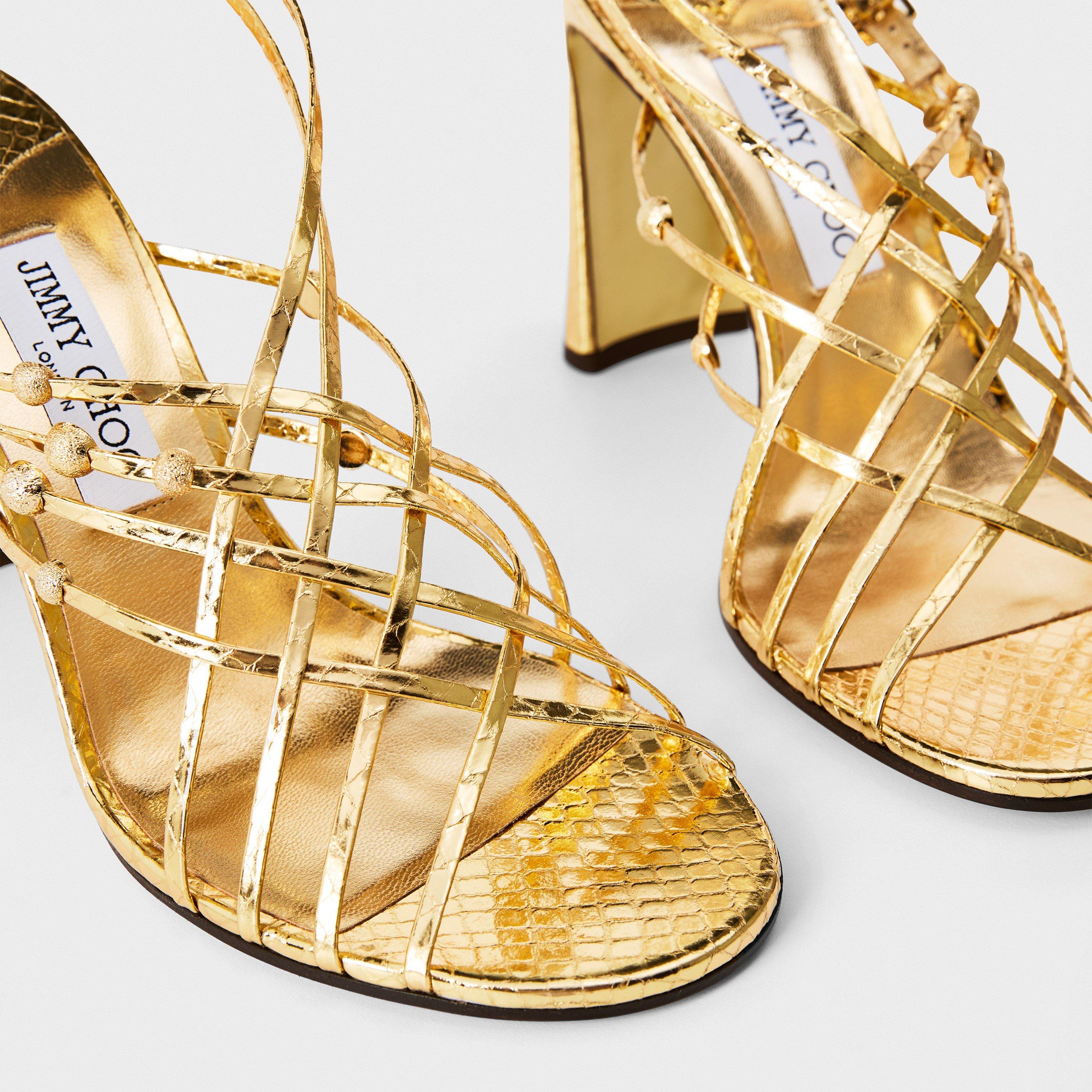 Light Gold - Jimmy Choo - Women's Felice 95 Heeled Sandals - 4