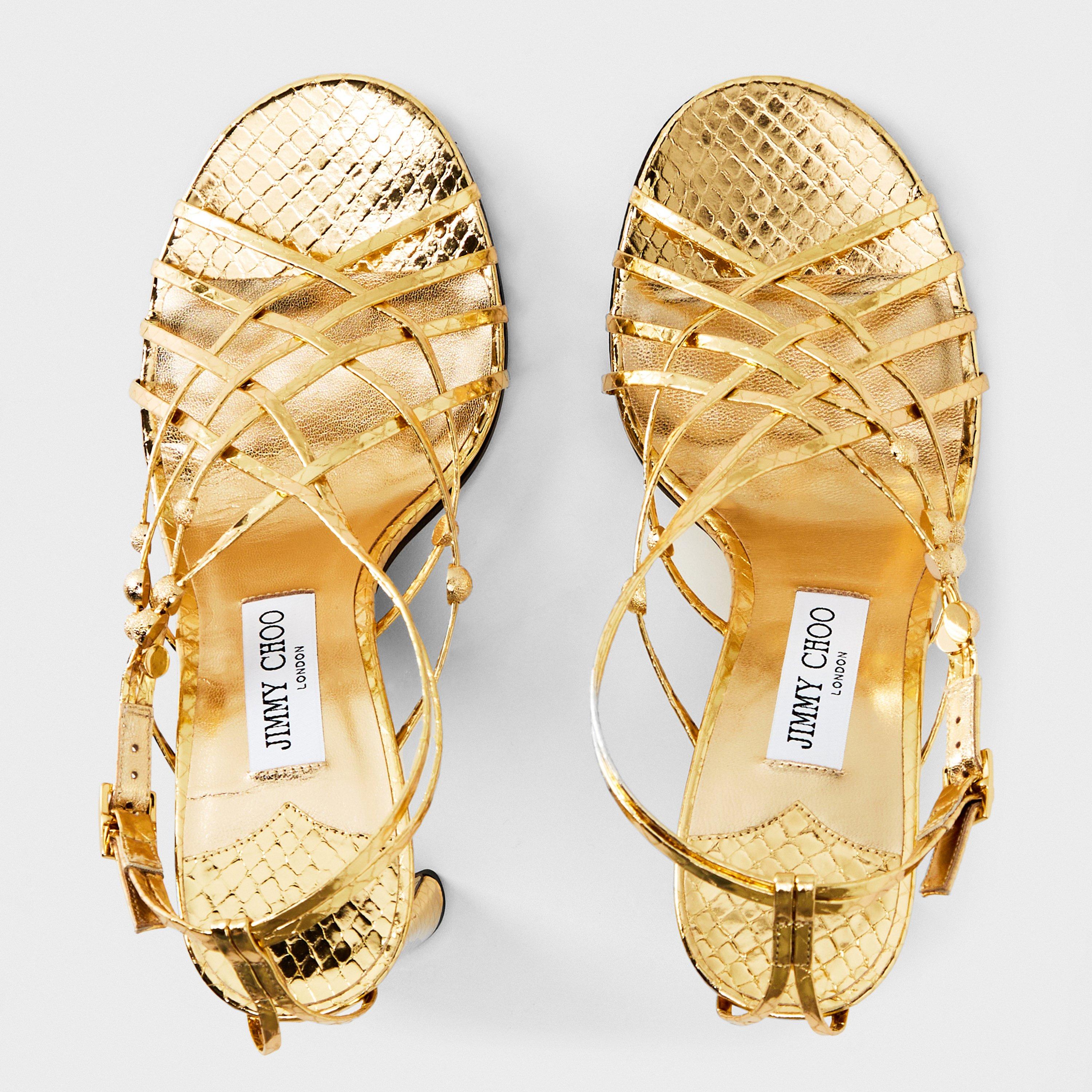 Light Gold - Jimmy Choo - Women's Felice 95 Heeled Sandals - 5