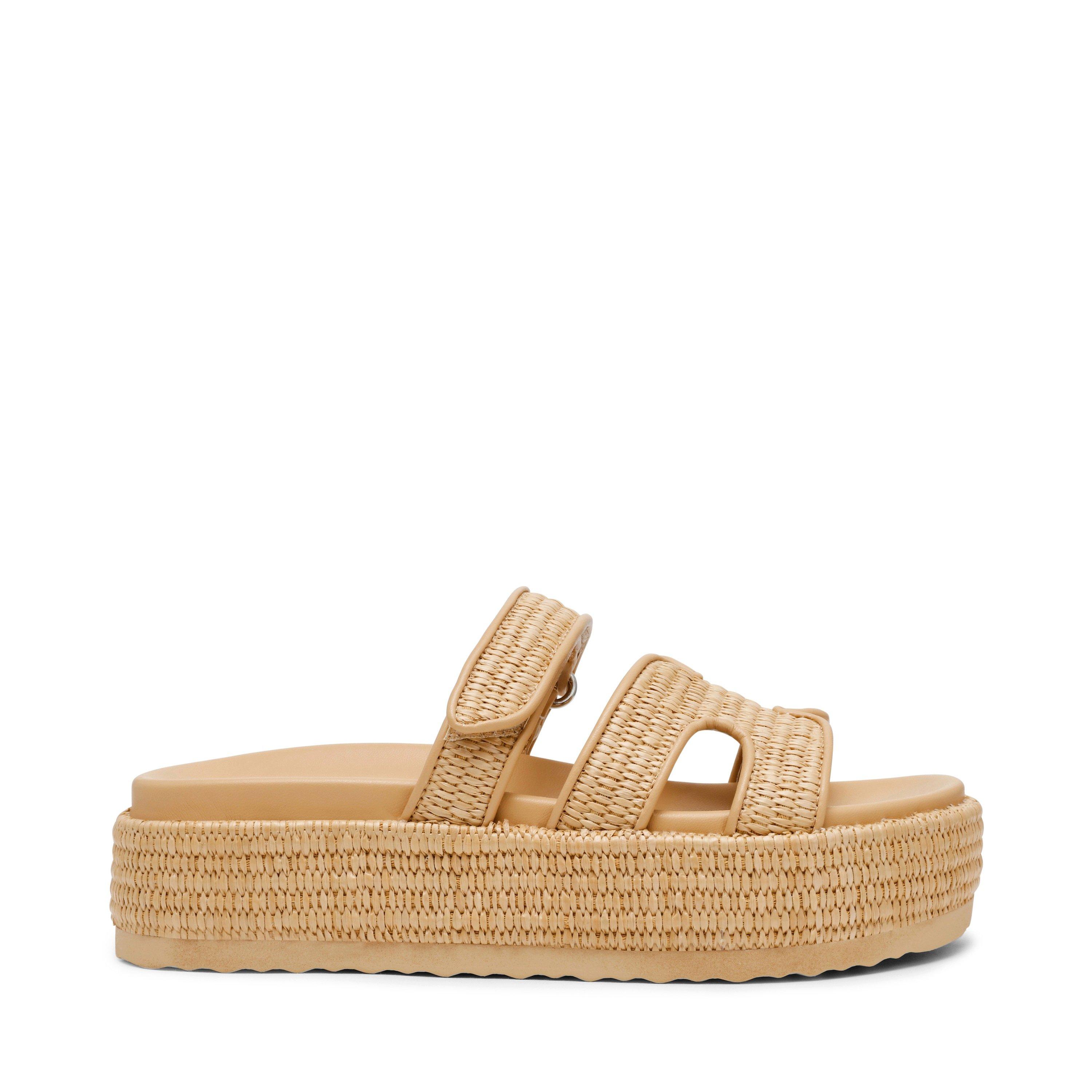 Steve Madden Women's Flatform Sandals - Nat Raffia - 6 (39)