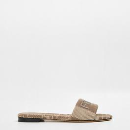 Fendi Denim Jacquard Slides