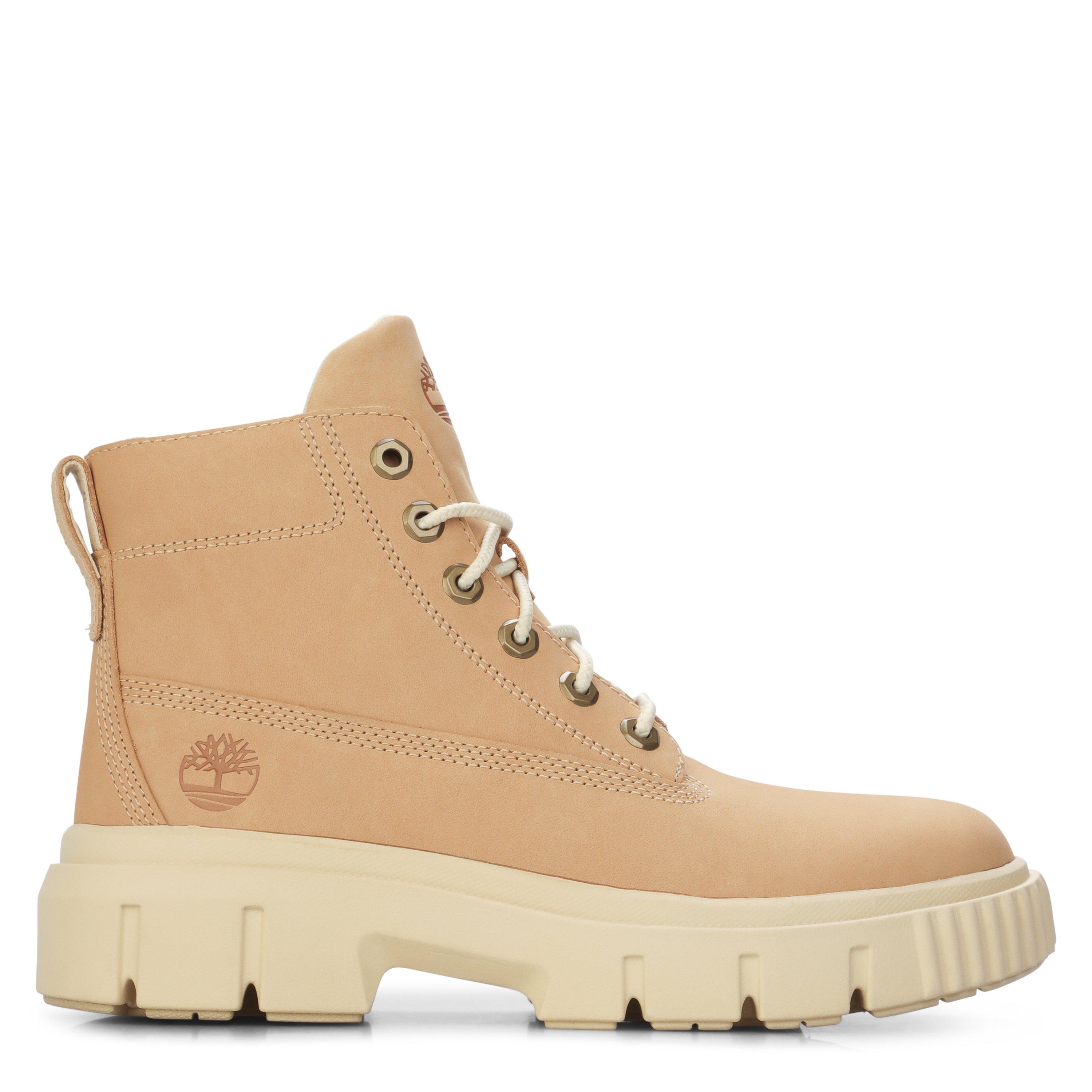 Lt Beige Nubuck - Timberland - Timberland Greyfield Mid Lace Up Boot Light Be Platform Boots Womens - 1