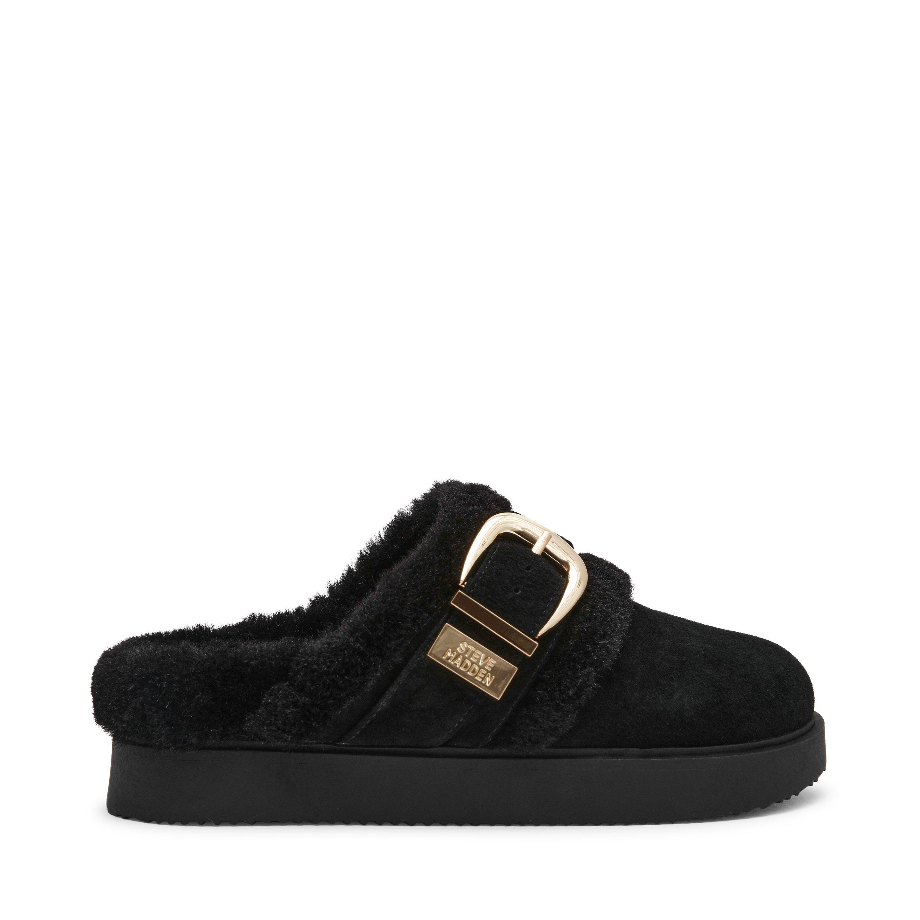 Steve Madden Madden Cozy Up Mule - Black Suede - Size 6 (39)