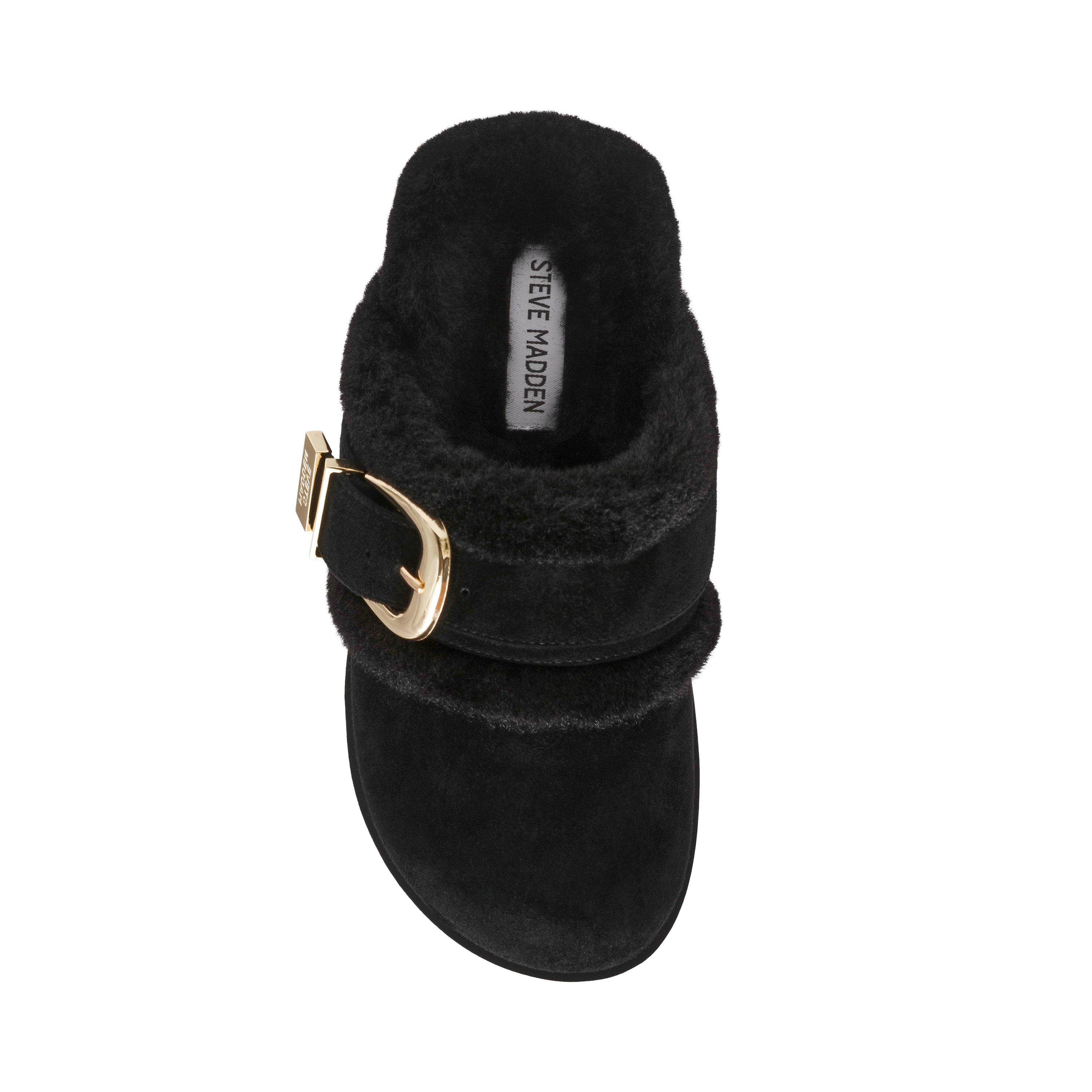 Zwart suède - Steve Madden - Madden Cozy Up Mule Ld99 - 5
