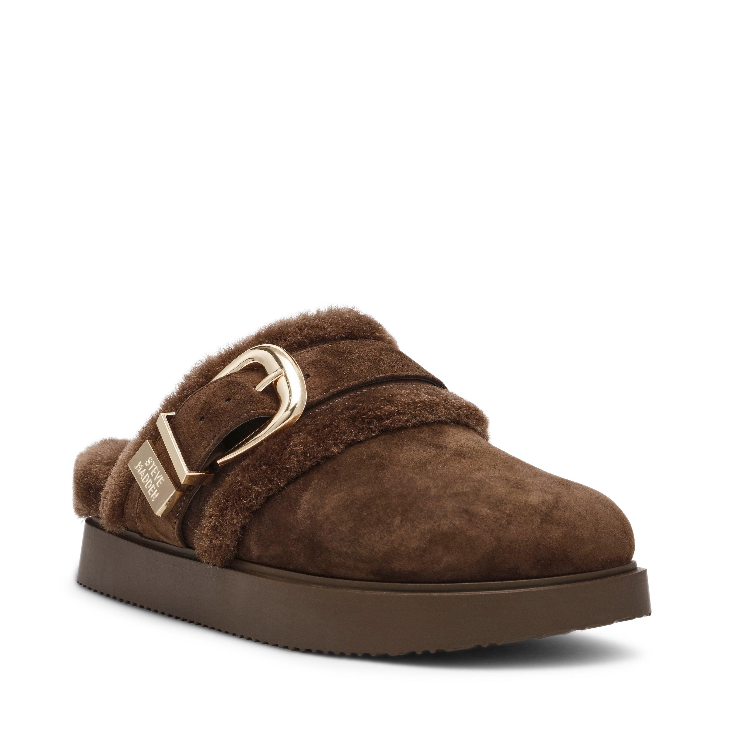 Brown Suede - Steve Madden - Women's Cosy up Flat Mule - 2