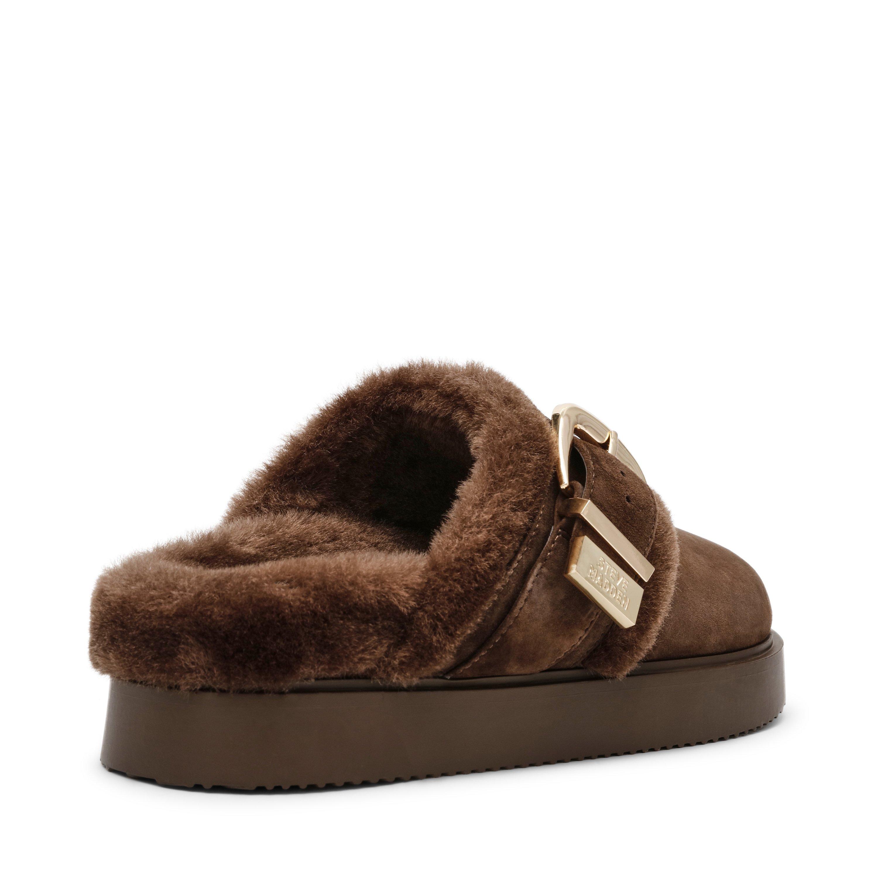 Brown Suede - Steve Madden - Women's Cosy up Flat Mule - 3
