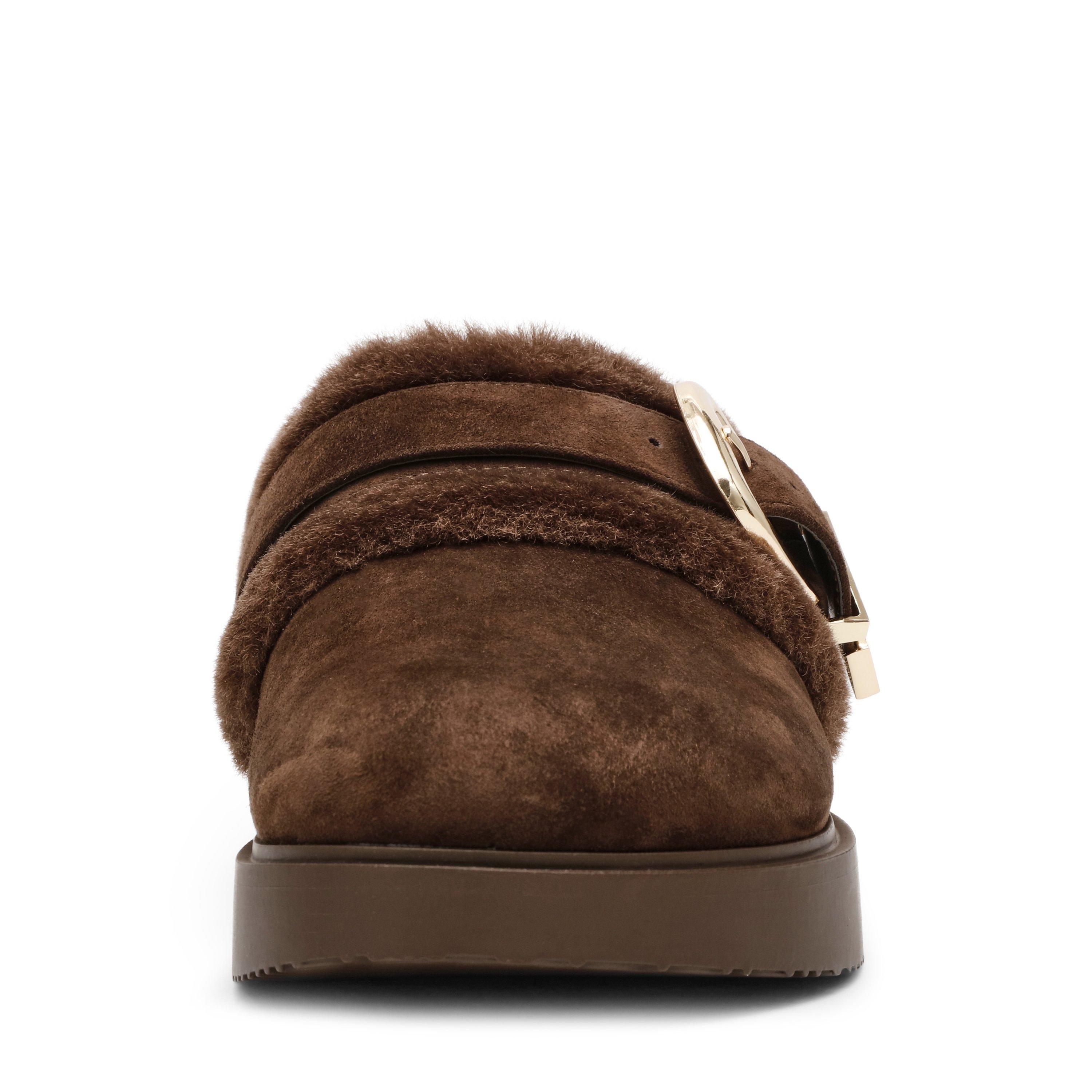 Brown Suede - Steve Madden - Women's Cosy up Flat Mule - 4