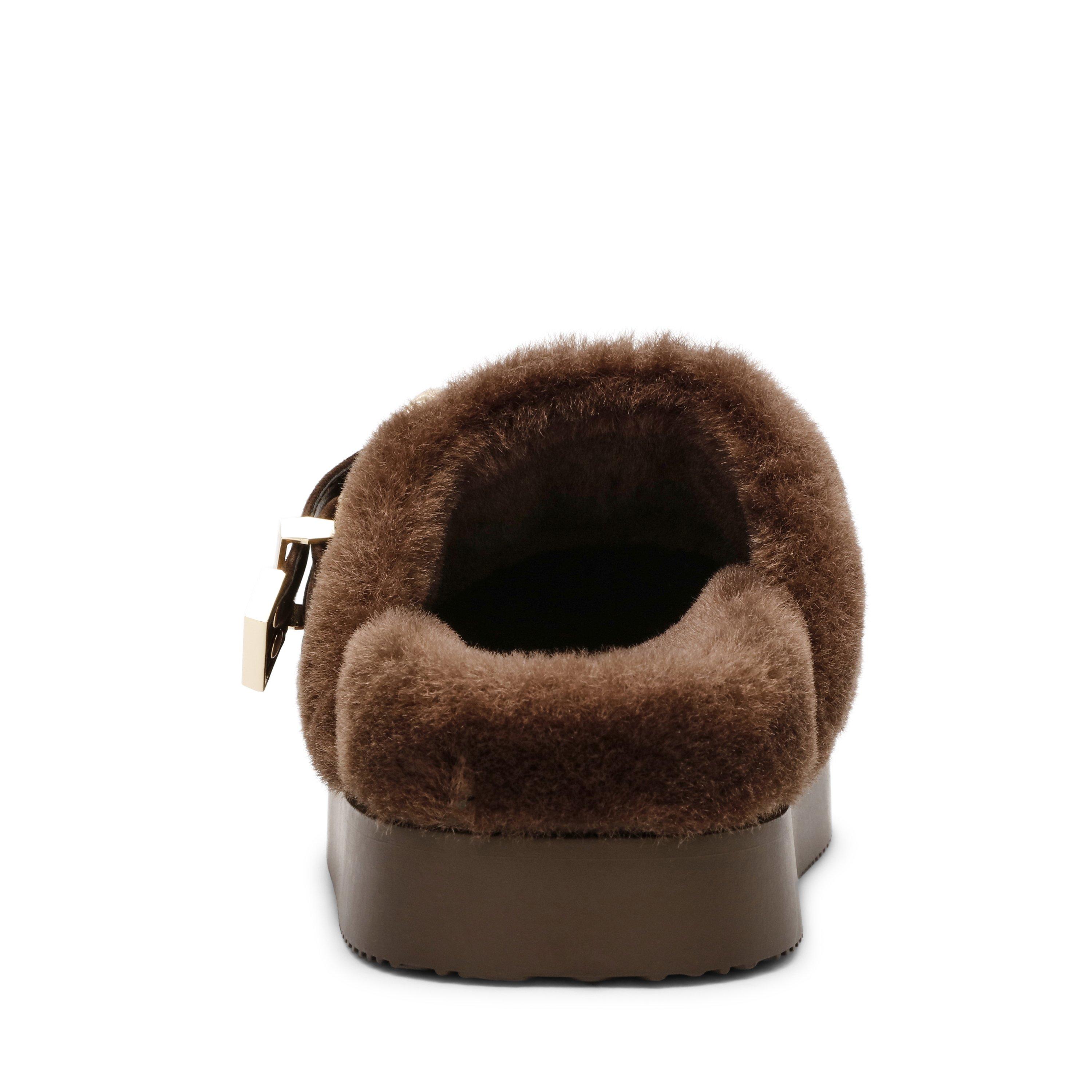 Brown Suede - Steve Madden - Women's Cosy up Flat Mule - 5
