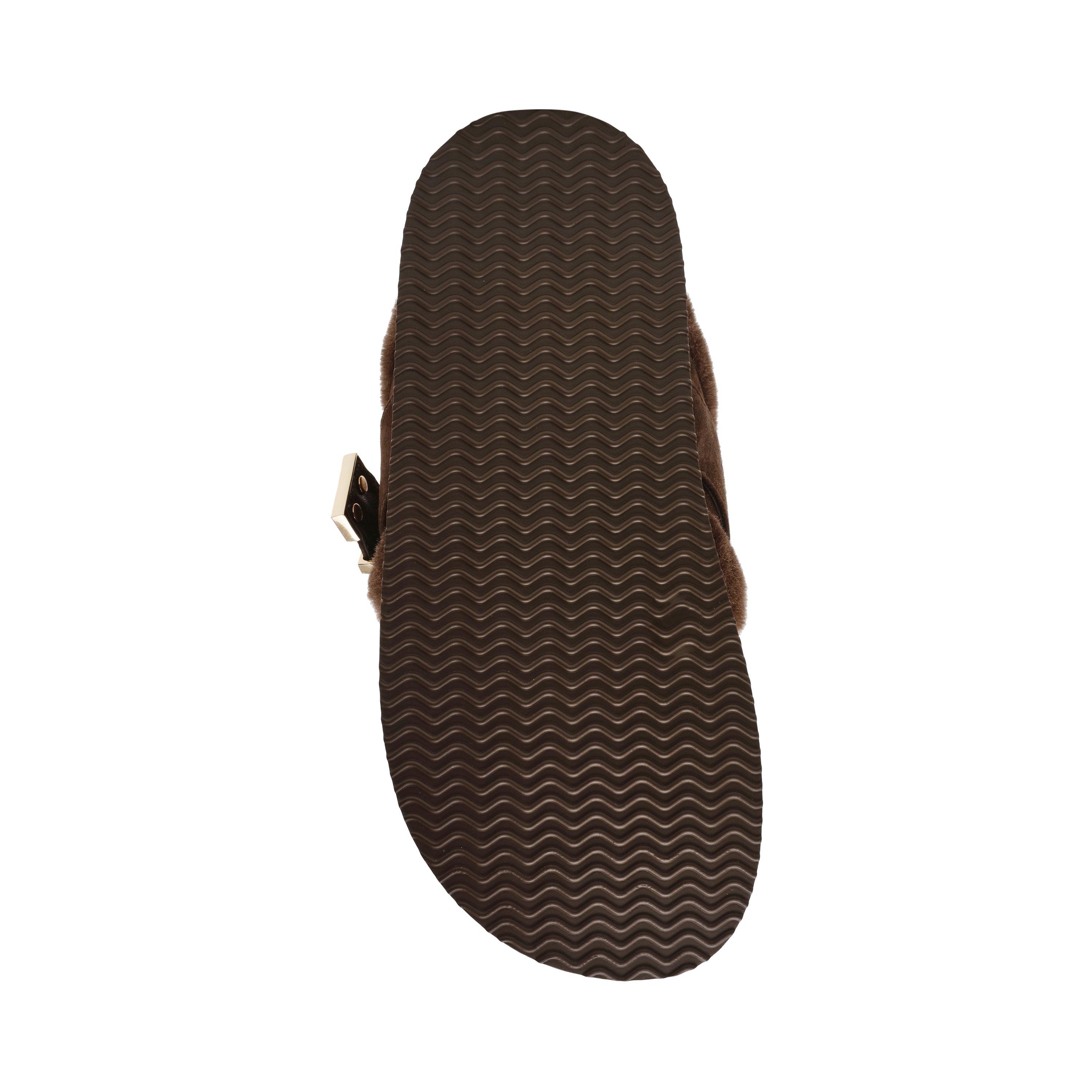 Brown Suede - Steve Madden - Women's Cosy up Flat Mule - 7