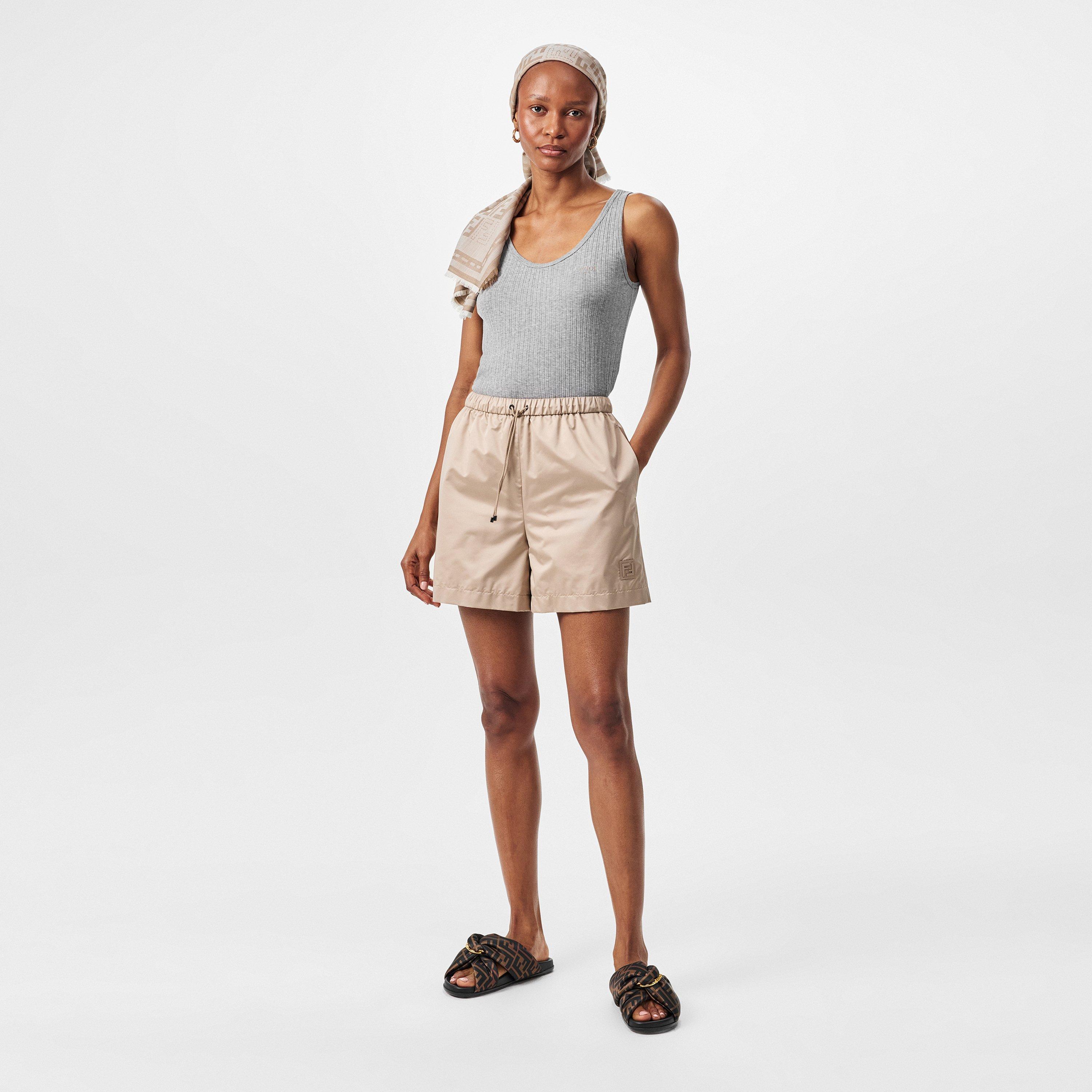 Tobacco/Nero - Fendi - Brown FF satin slides - 6