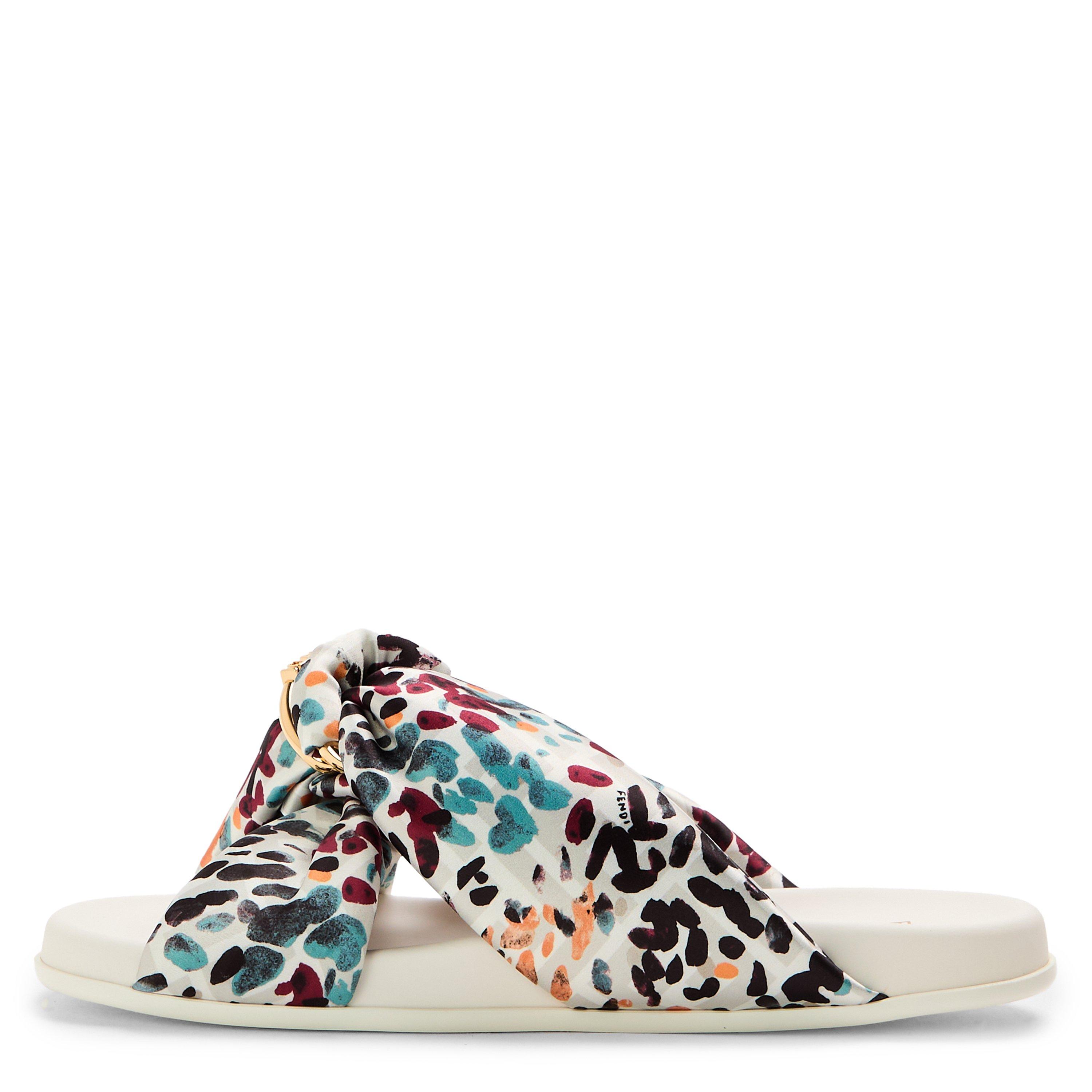 Avo.Tort/Multi - Fendi - Brown FF satin slides - 2
