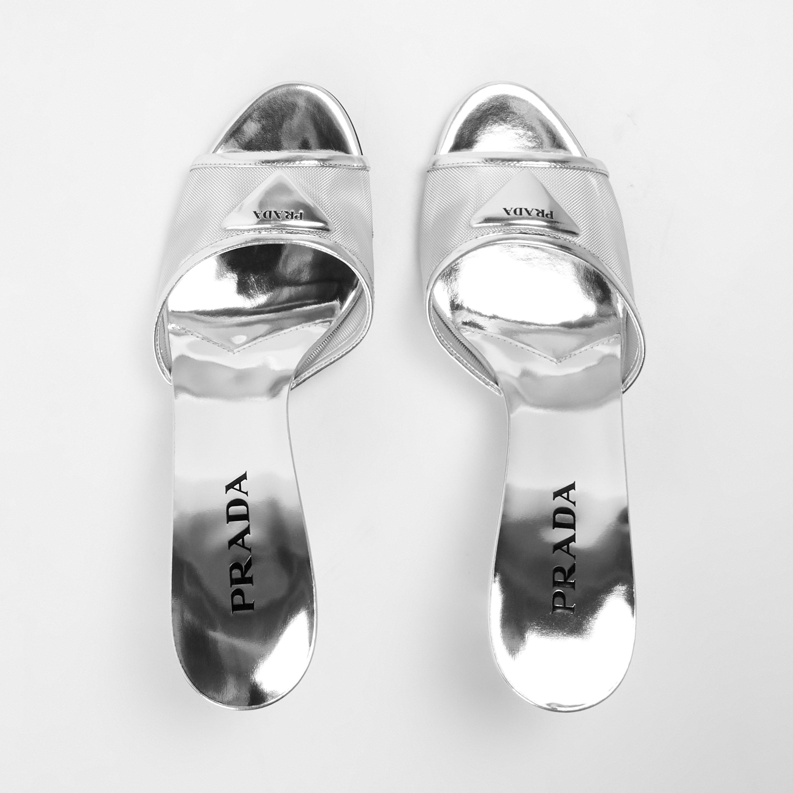 Argento - Prada - Prada Mesh Mule Ld62 - 4