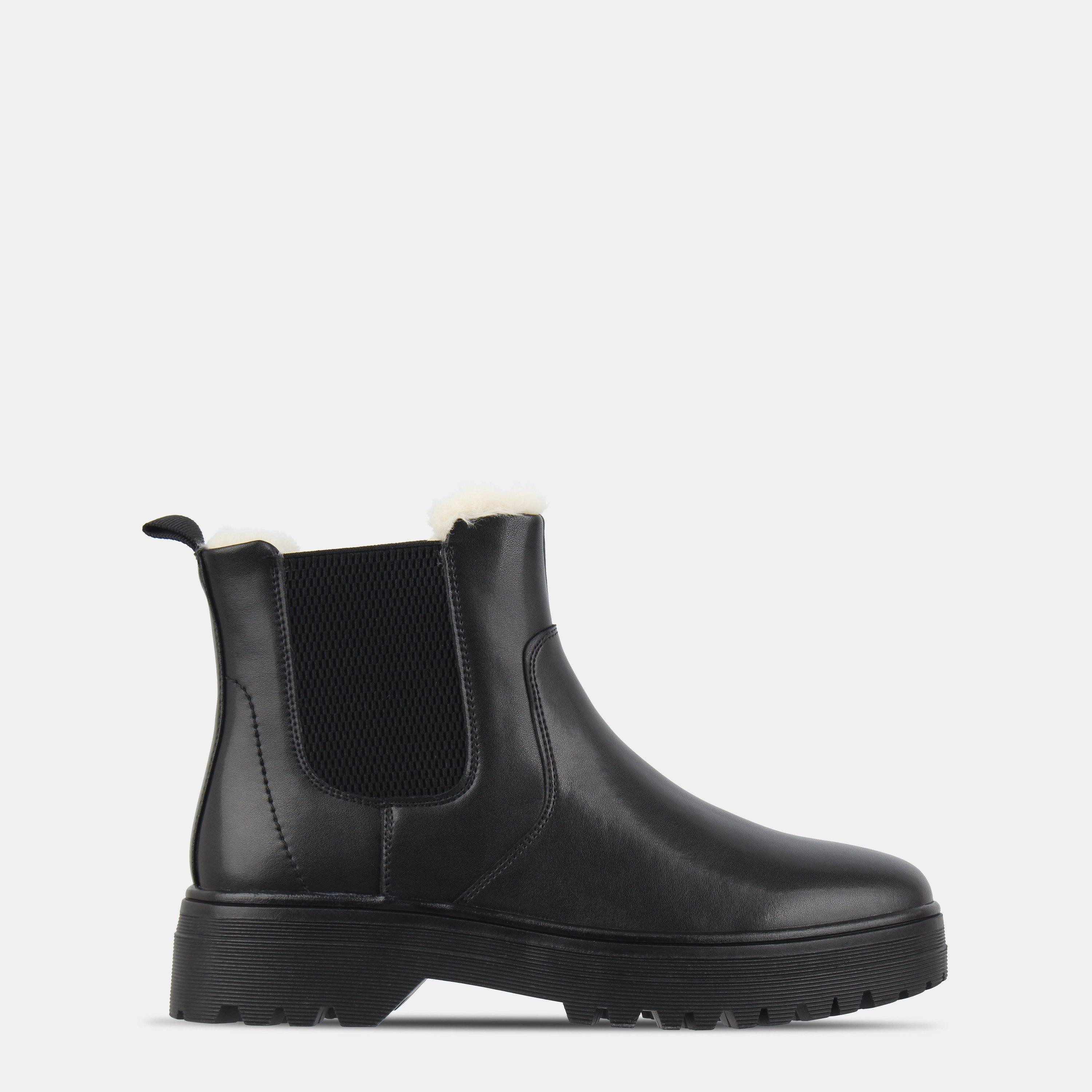 Black - Jack Wills - Fur Chelsea Boots - 1