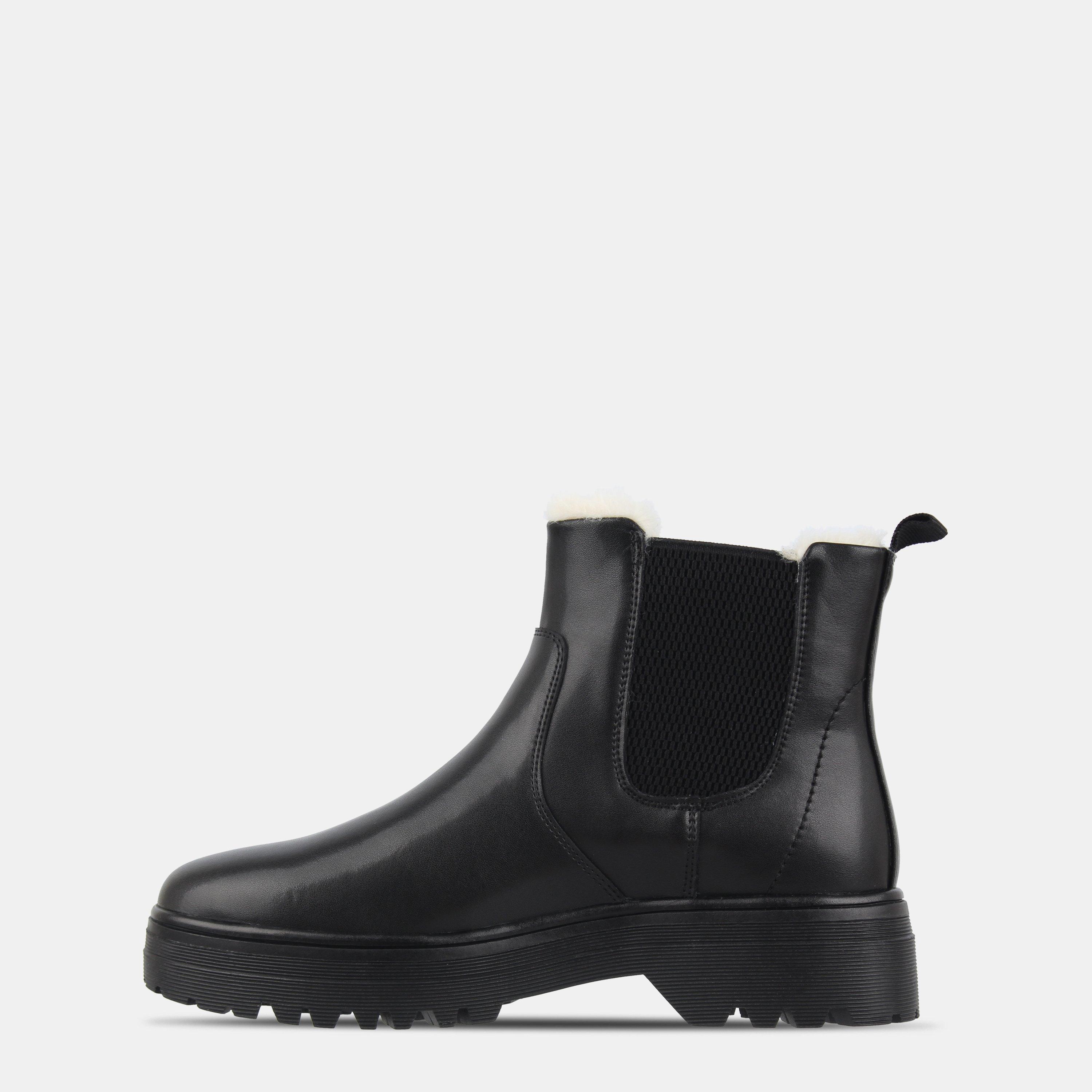 Black - Jack Wills - Fur Chelsea Boots - 2