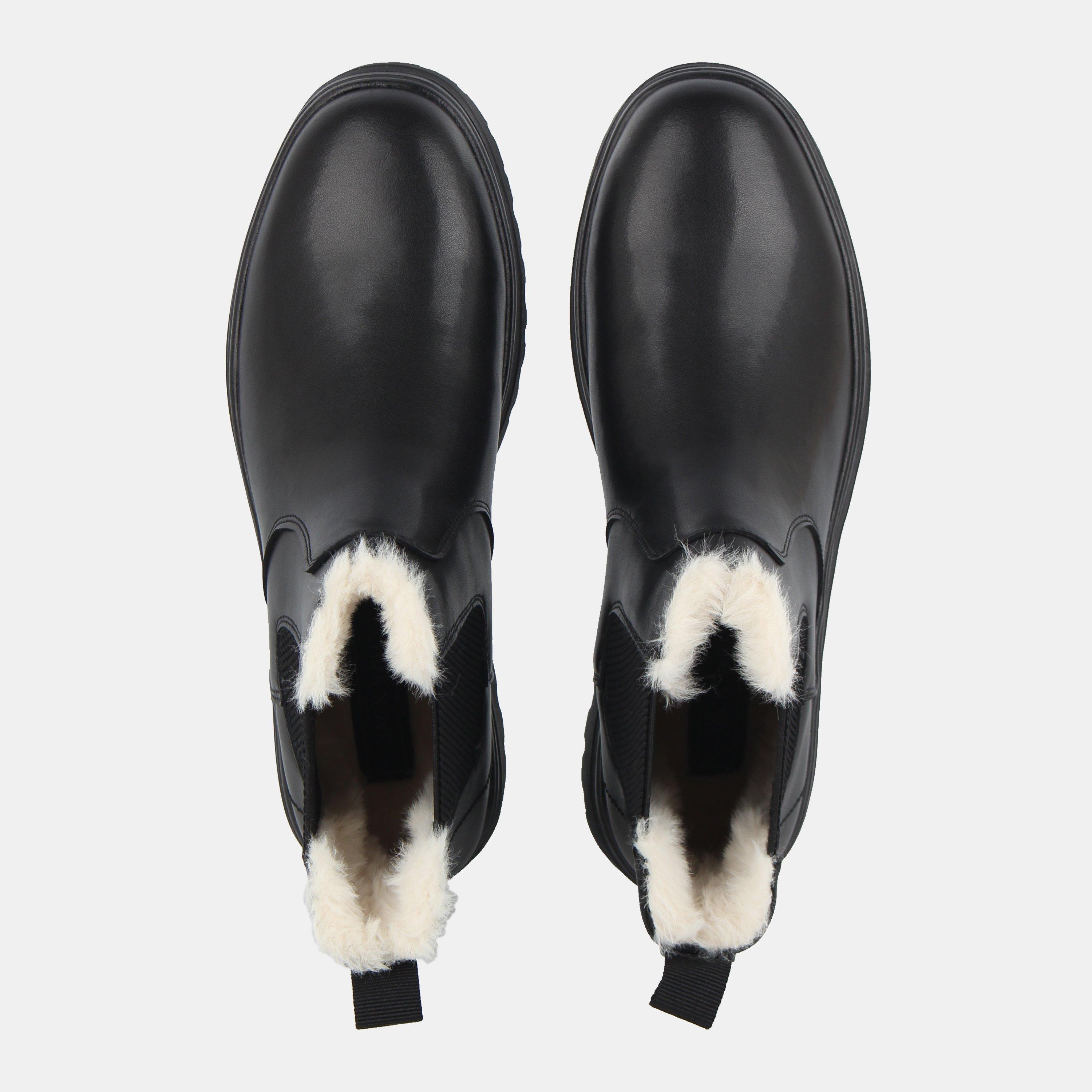 Black - Jack Wills - Fur Chelsea Boots - 4