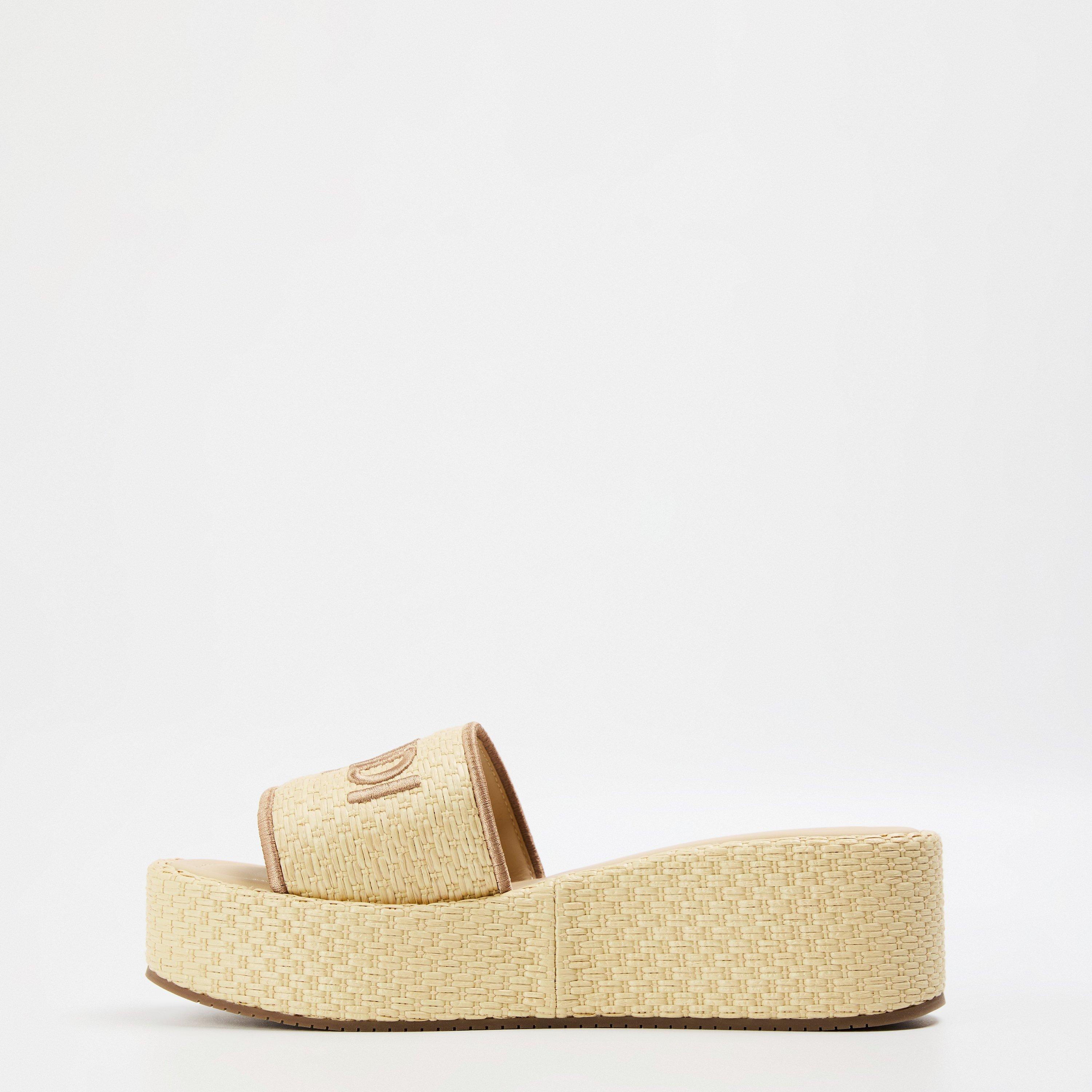 Naturale - Fendi - Women's Woven Flatform Sandals - 2