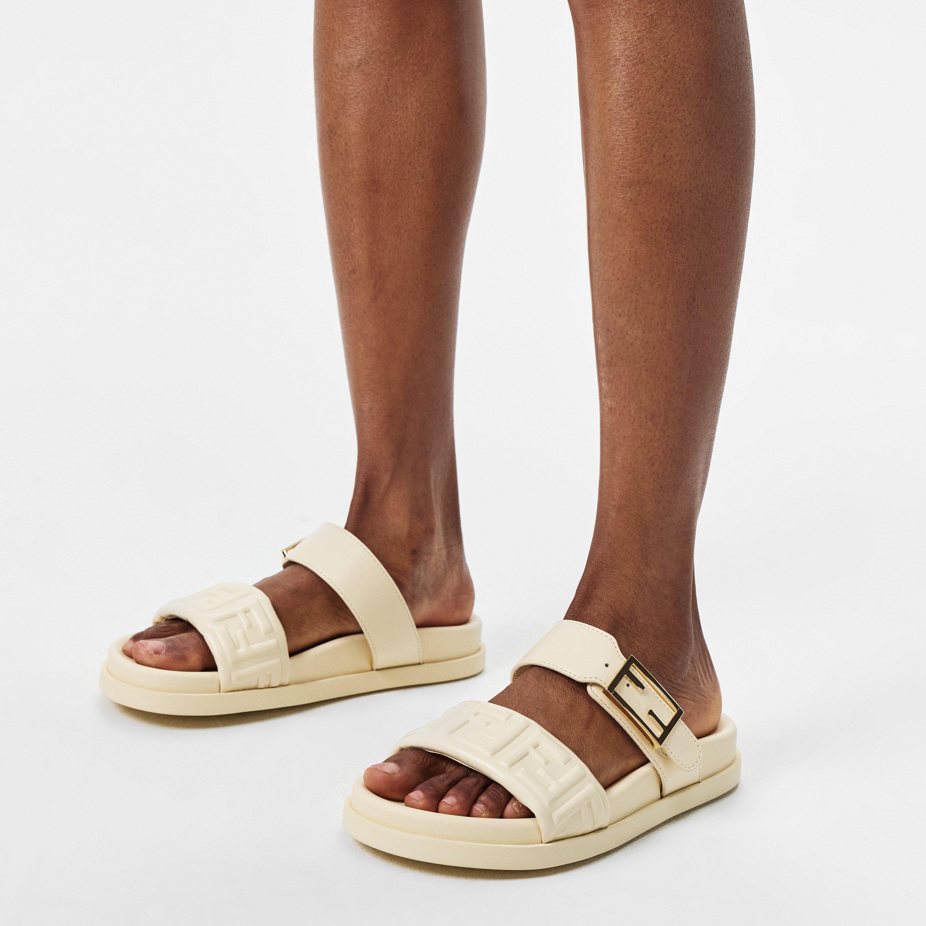 Banana - Fendi - Women's Double Strap Leather Flat Sandals - 3