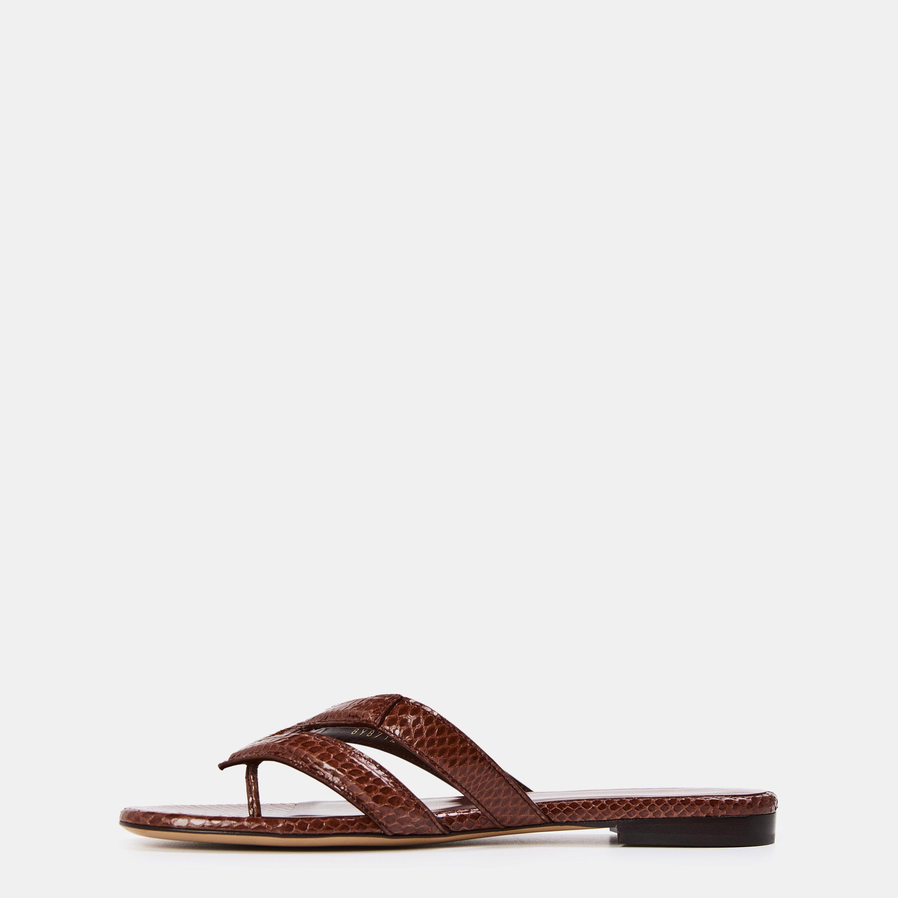 Elba Brown - Fendi - Women's Thong Flat Sandals - 2