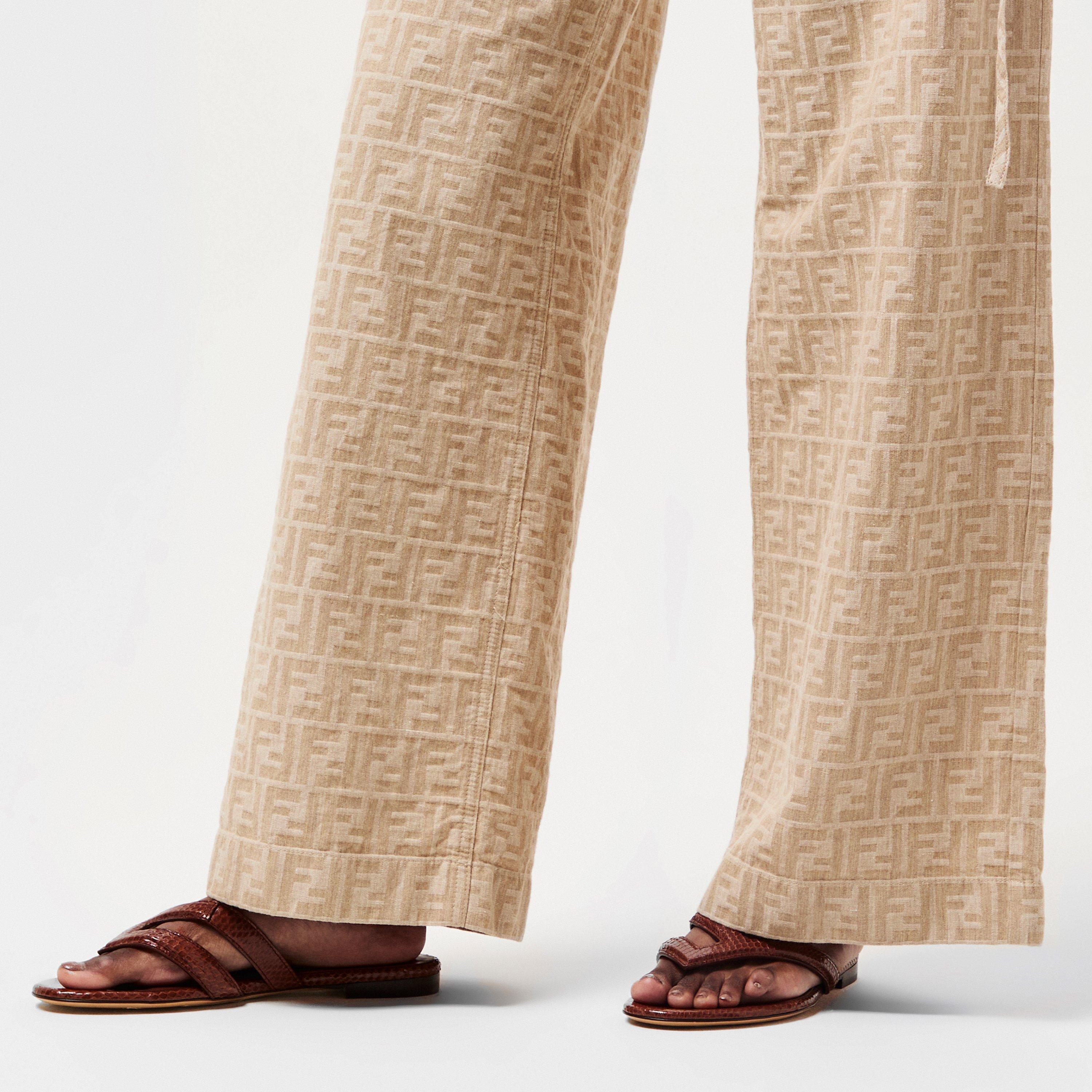 Elba Brown - Fendi - Women's Thong Flat Sandals - 3