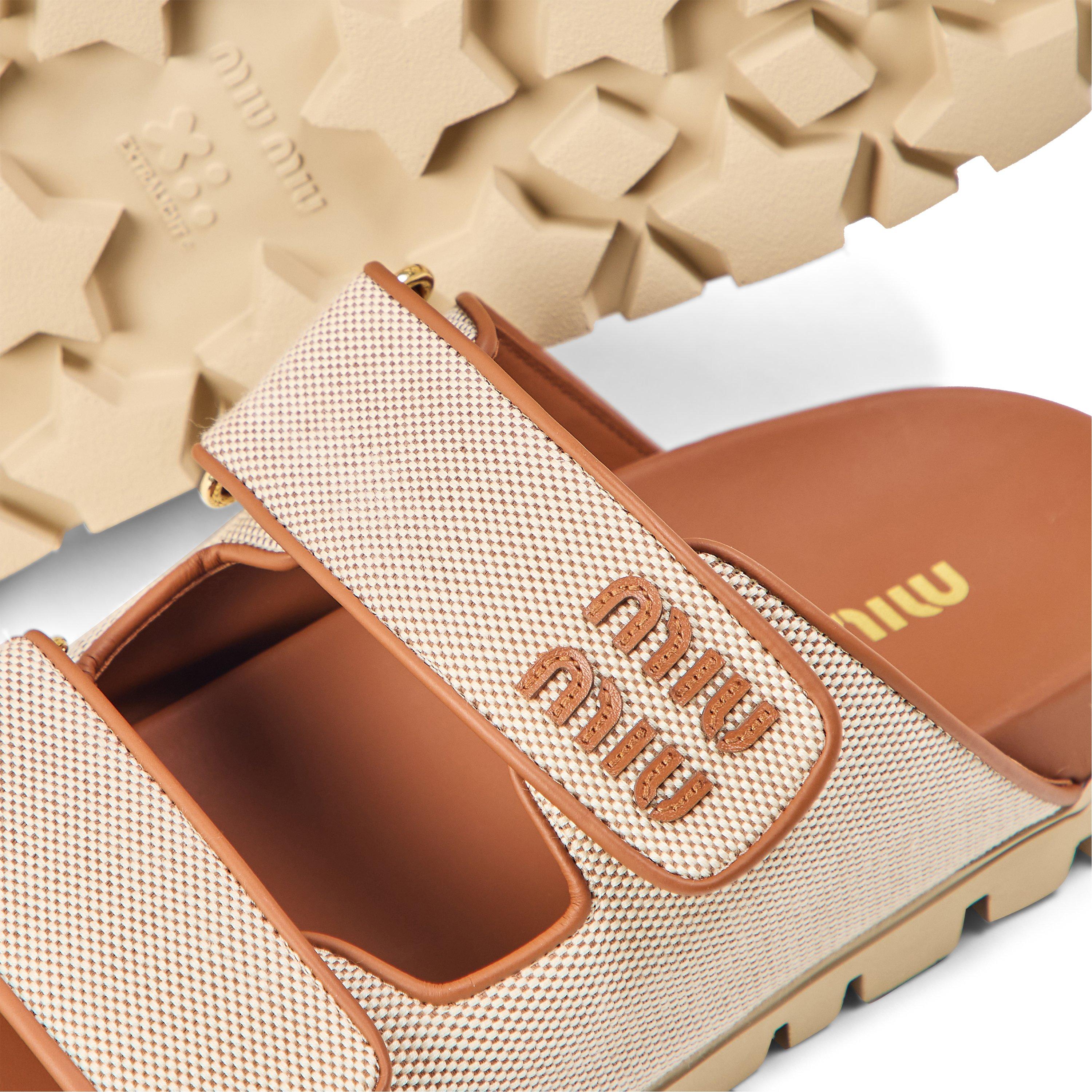 Natural Brandy - Miu Miu - Women's Flat Sandals - 3