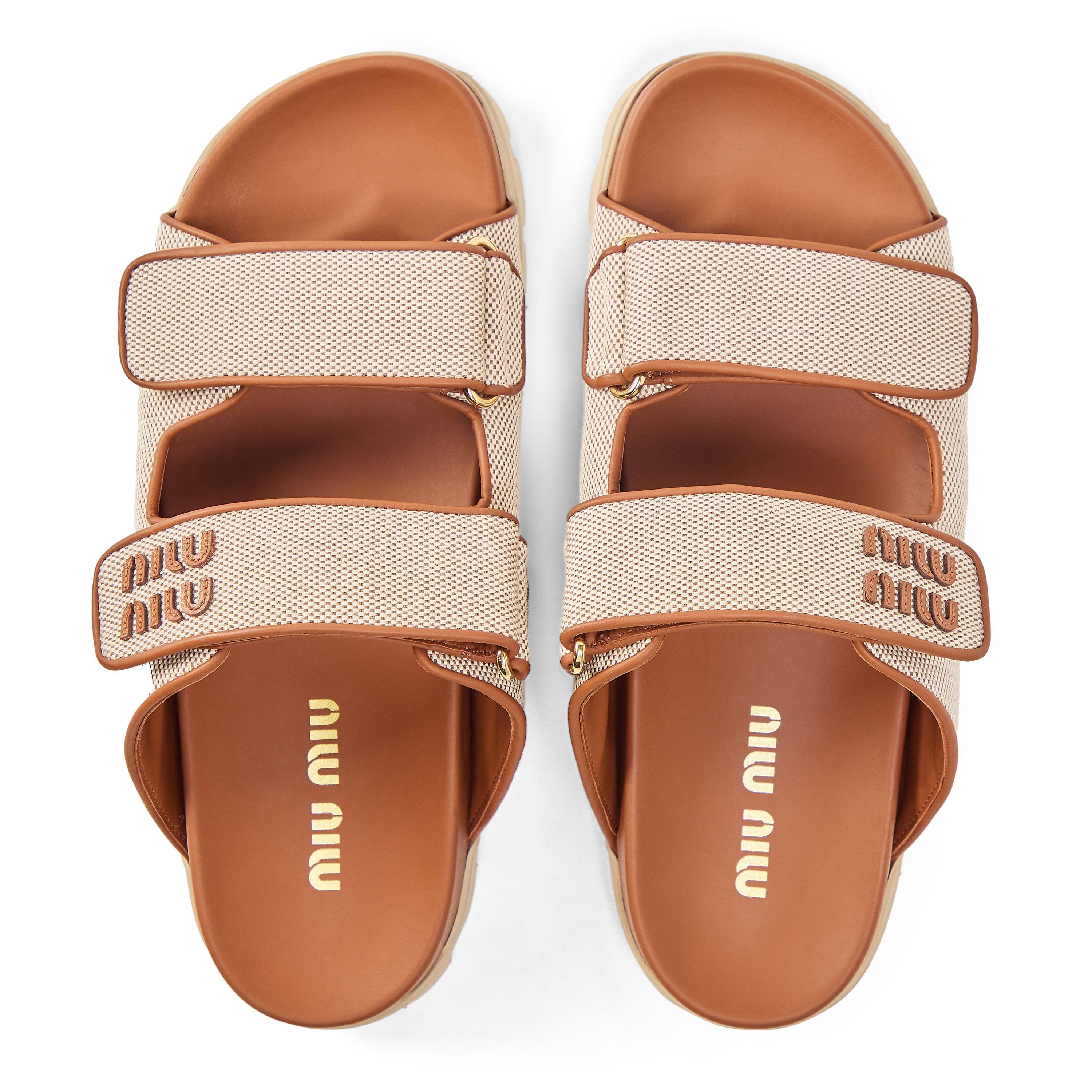 Natural Brandy - Miu Miu - Women's Flat Sandals - 4