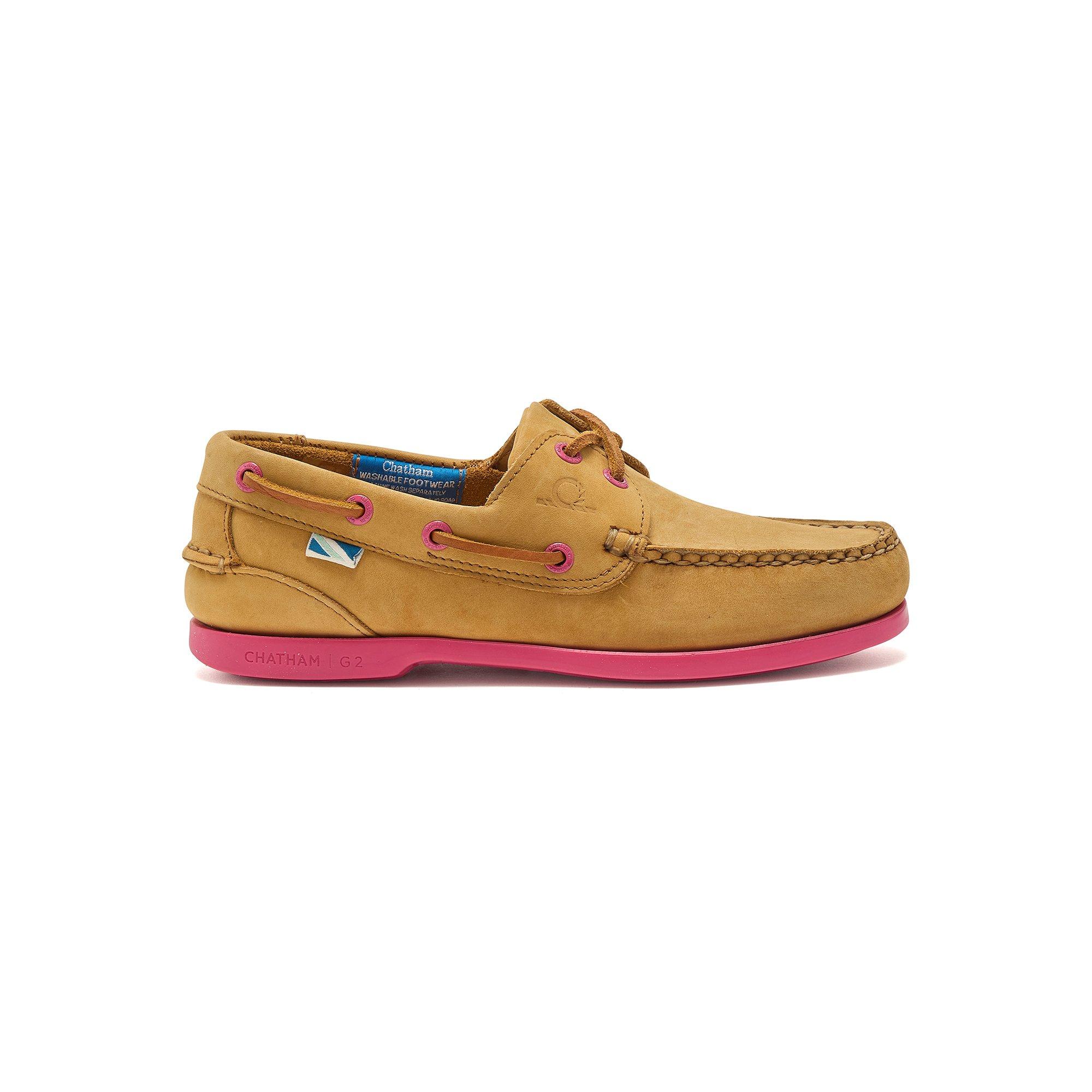 Chatham Women's Boat Shoes - Tan/Pink - 6 (39)