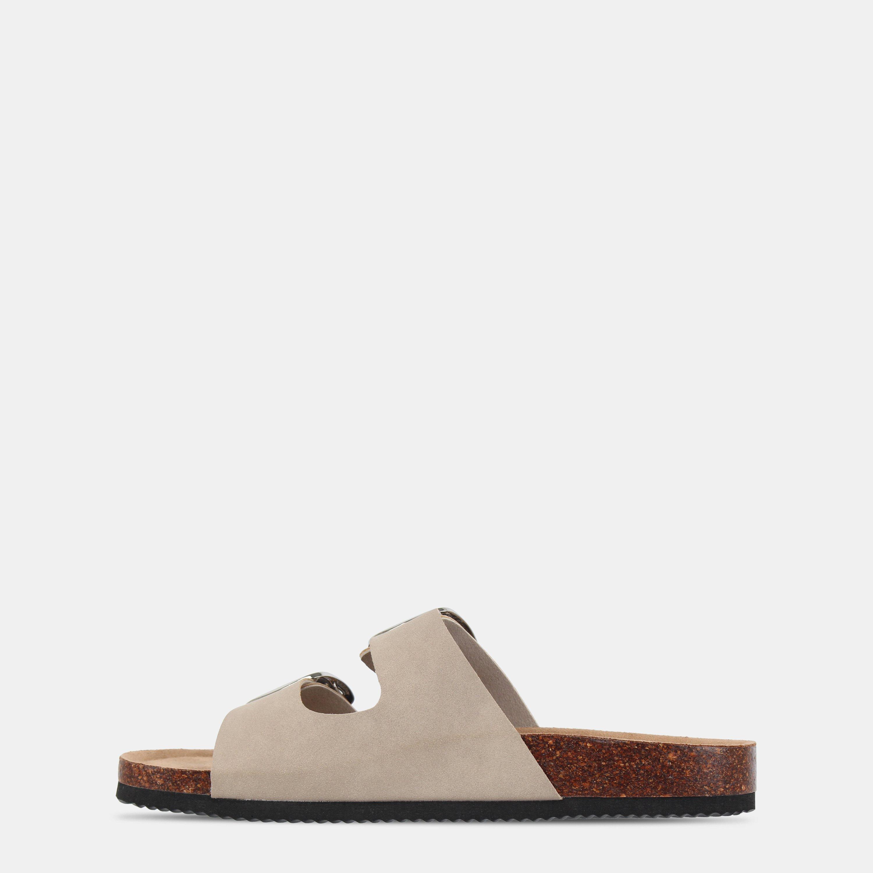 Taupe - Miso - Birki Flat Sandals - 2