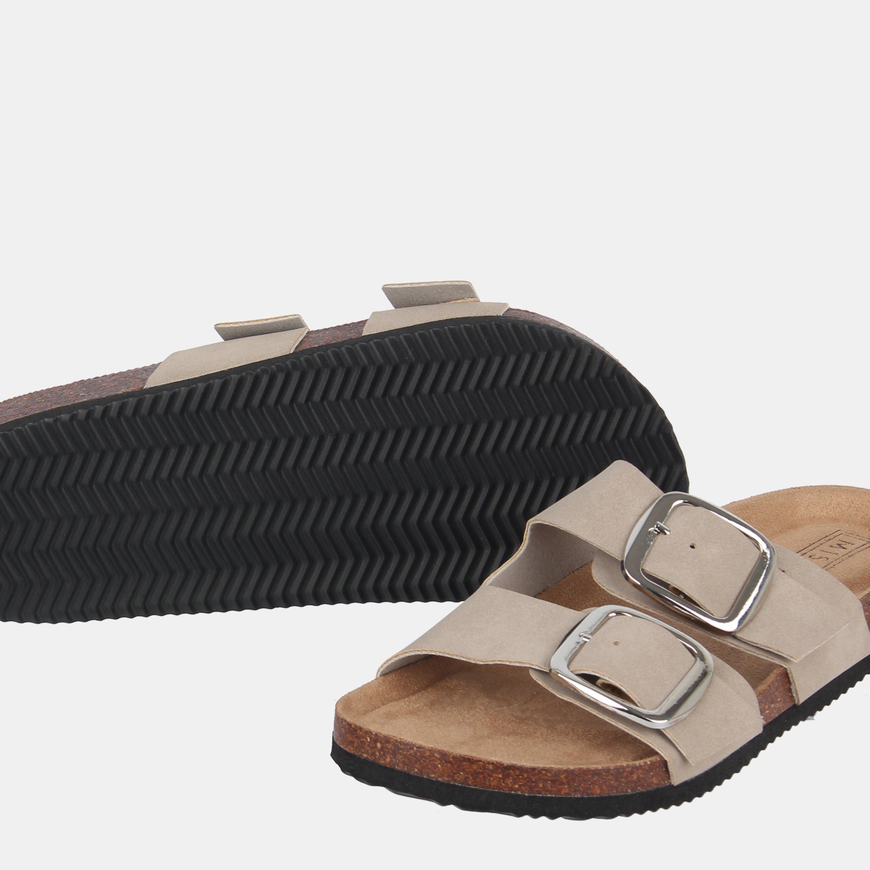Taupe - Miso - Birki Flat Sandals - 3