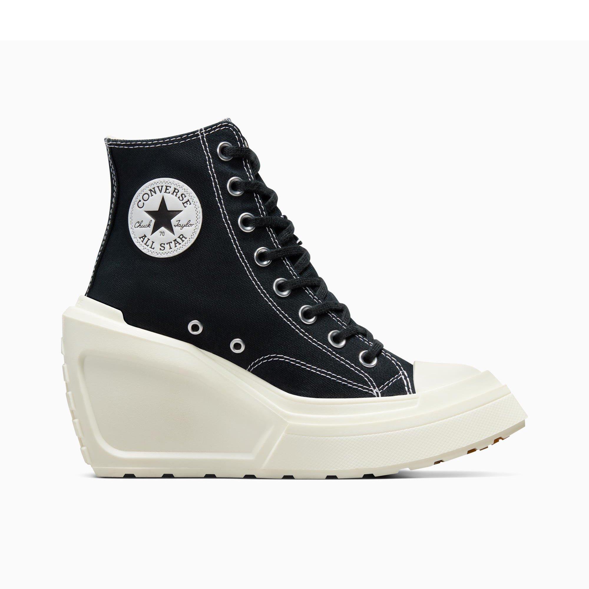 001-Black/Bla - Converse - Women's Chuck 70 De Luxe Wedge Heeled Sandals - 1