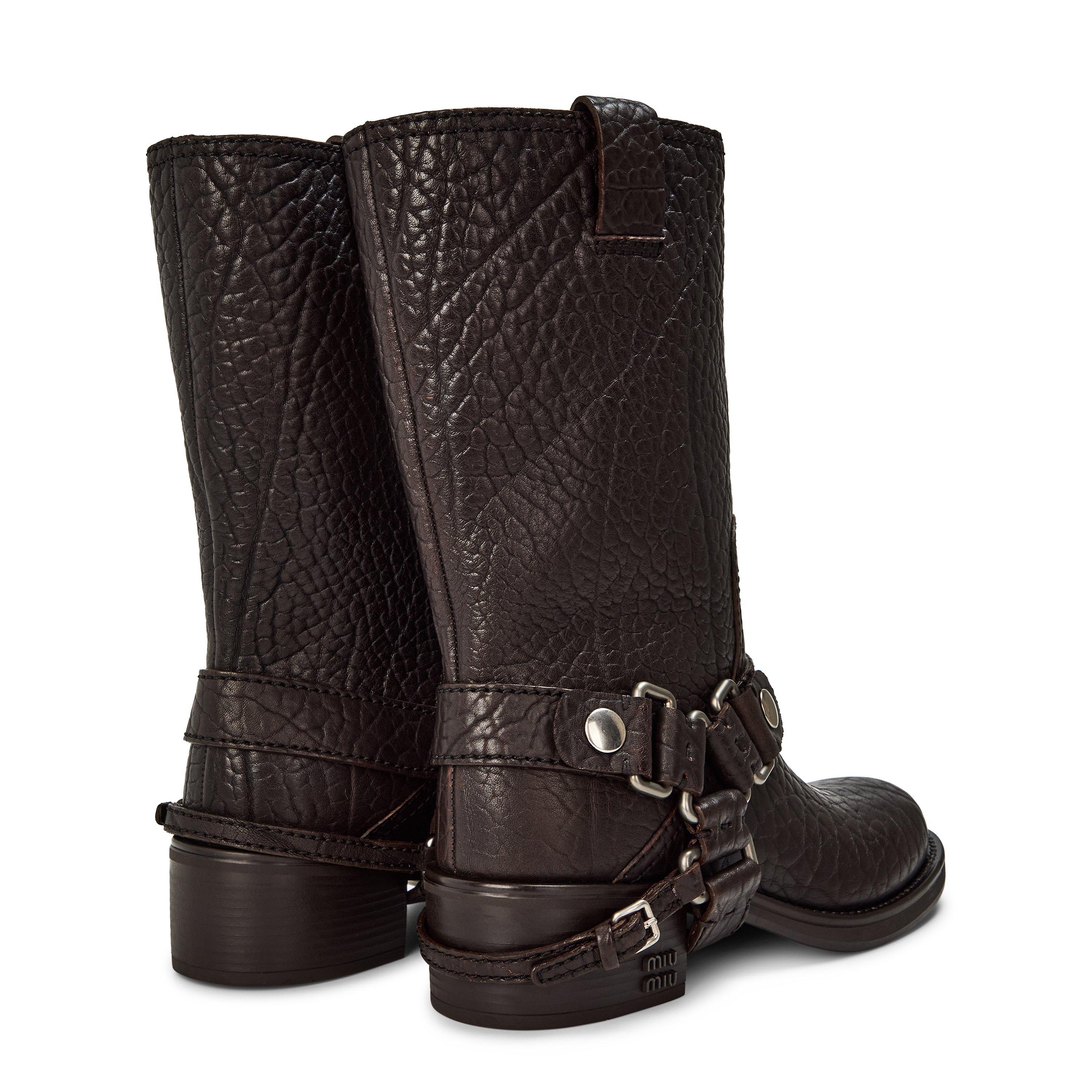 Palissandro - Miu Miu - Leather Biker Boots - 5