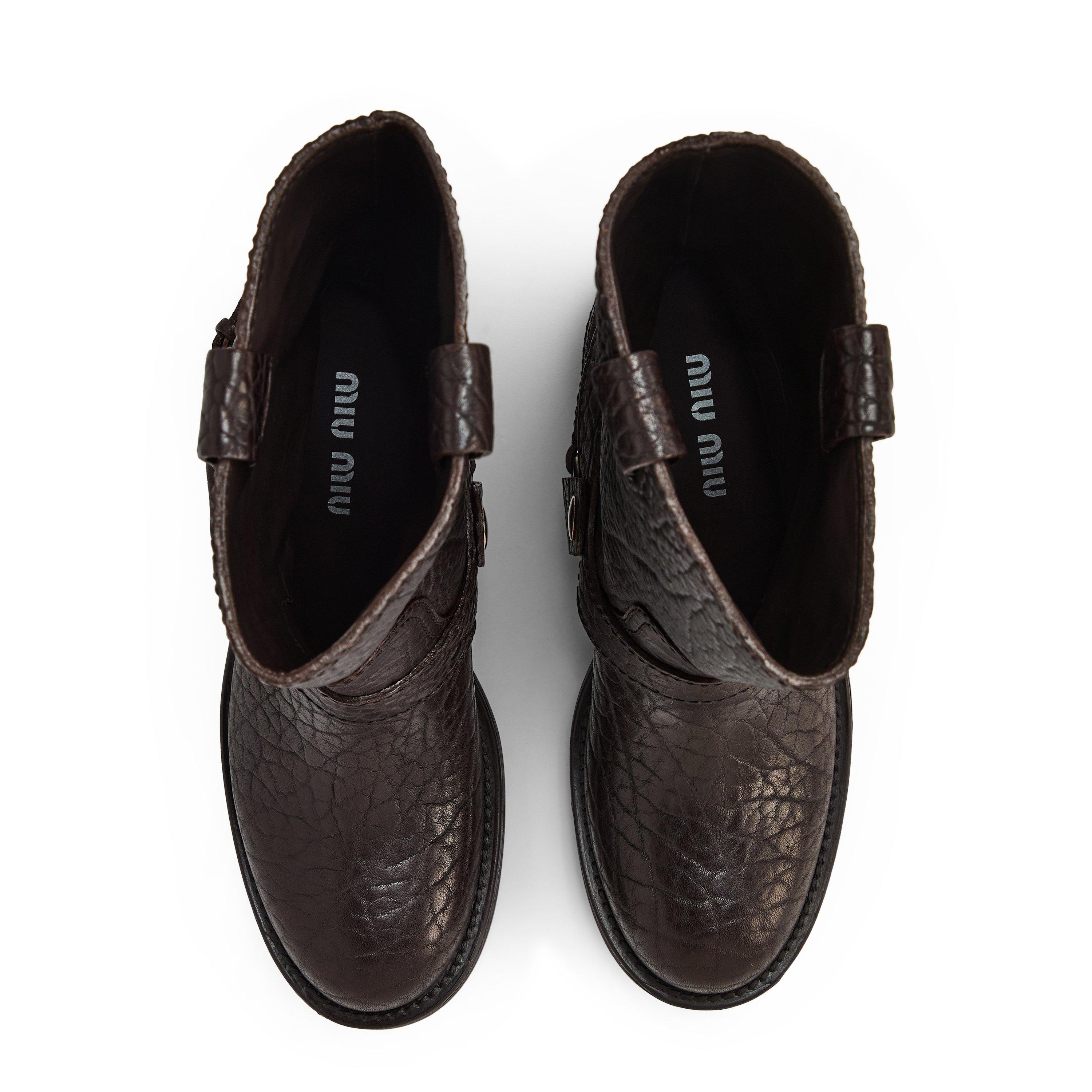 Palissandro - Miu Miu - Leather Biker Boots - 6