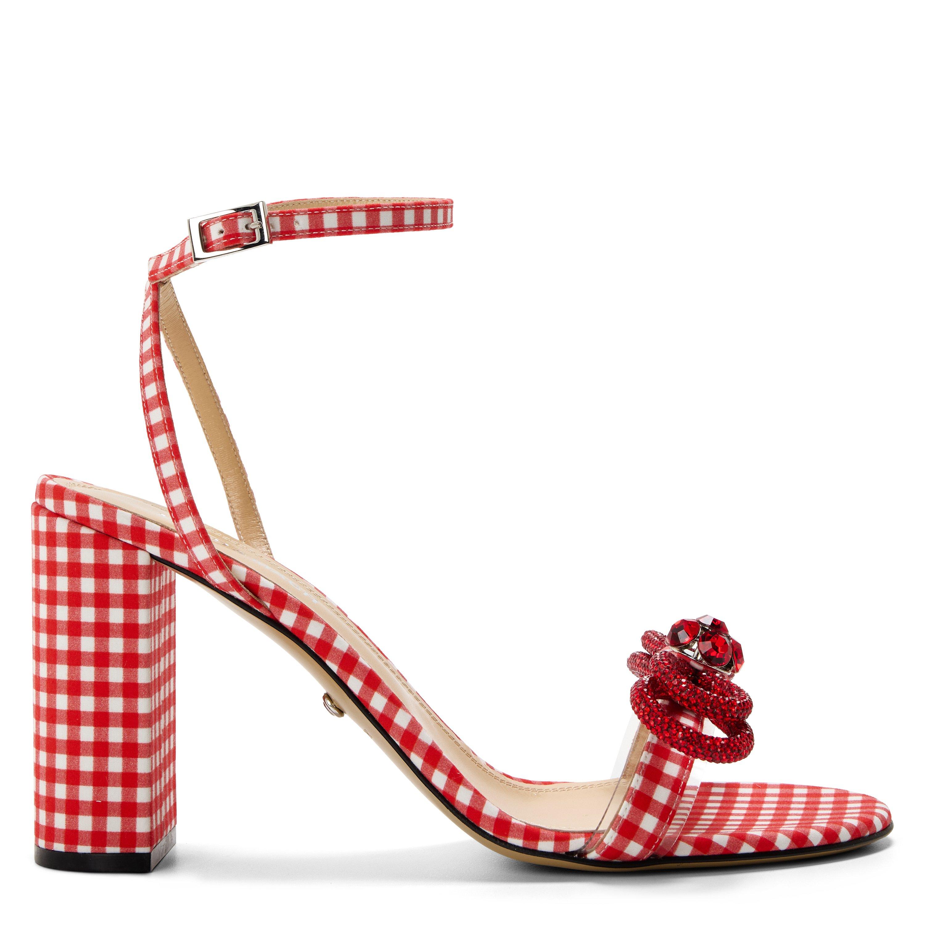 Mach and Mach Women's Block Heel Court Shoes - Red Gingham - Size 6 (39)