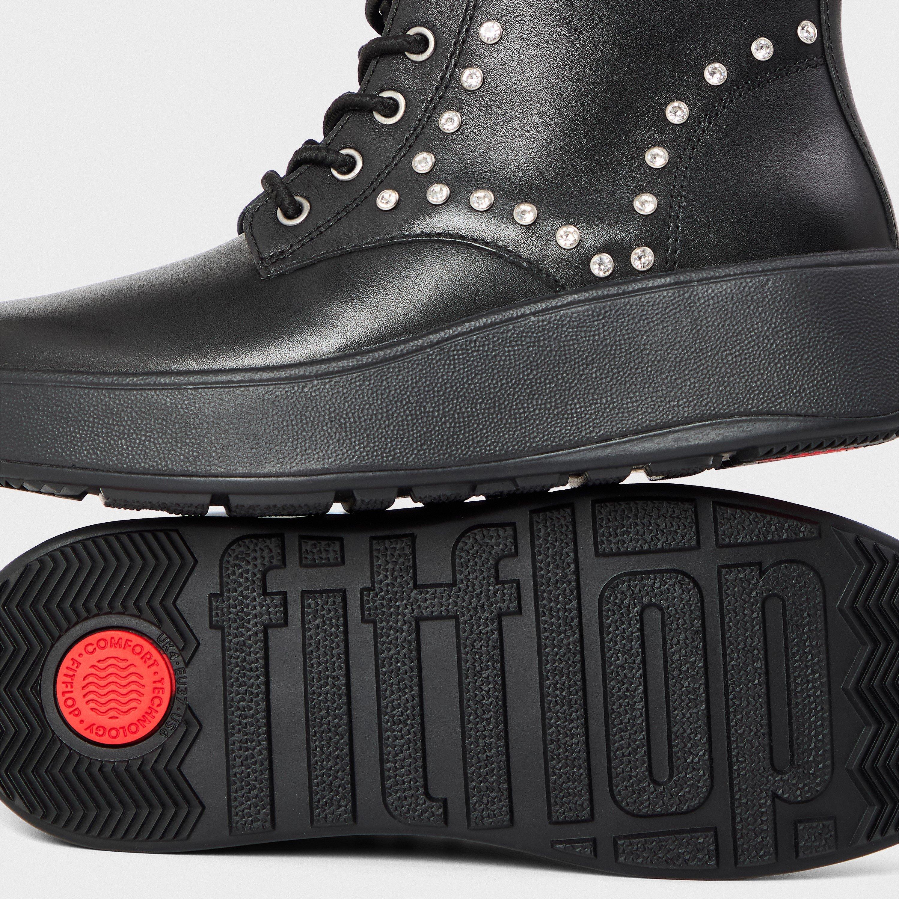 Zwart - Fitflop - Women's Gem Trim Biker Boots - 3