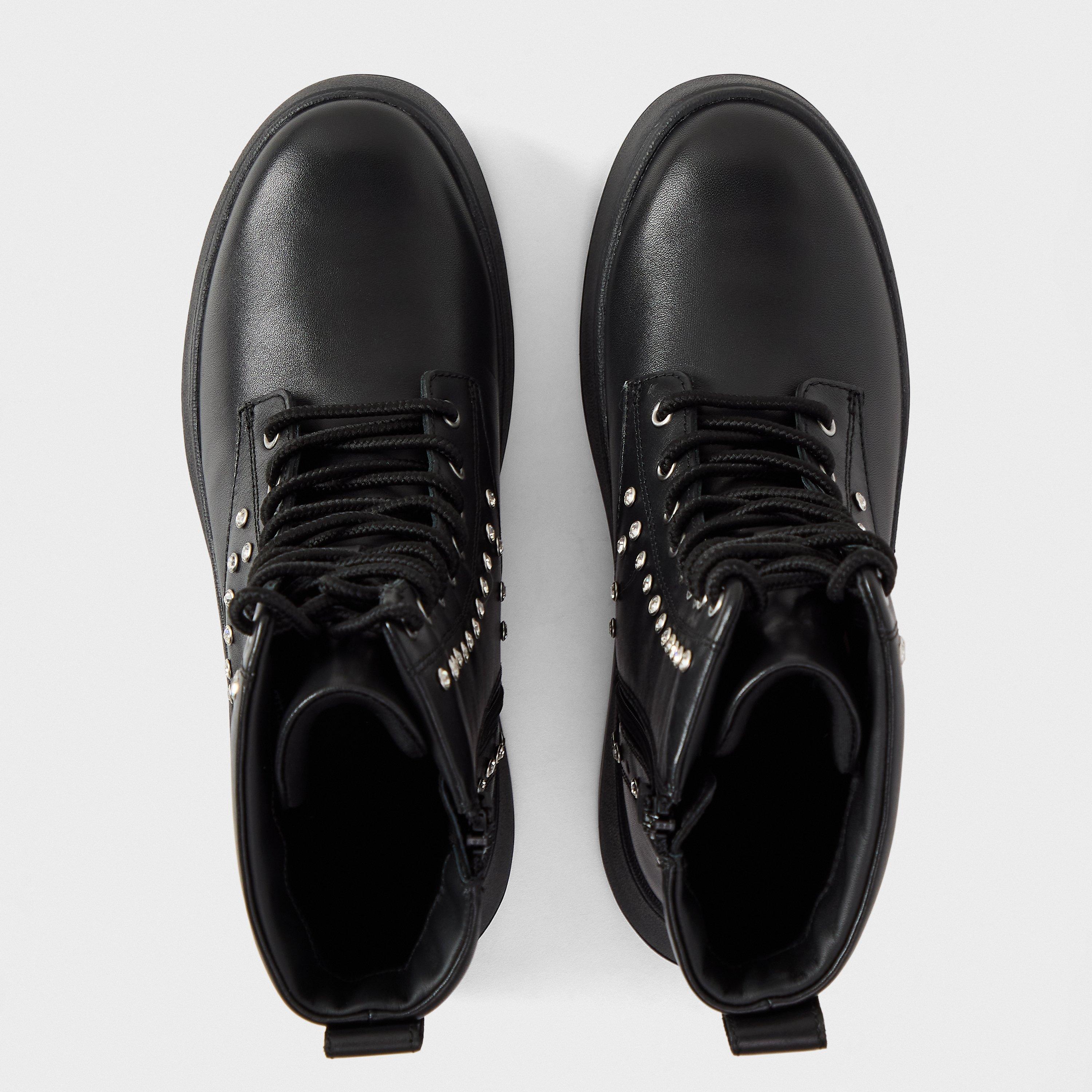 Zwart - Fitflop - Women's Gem Trim Biker Boots - 4