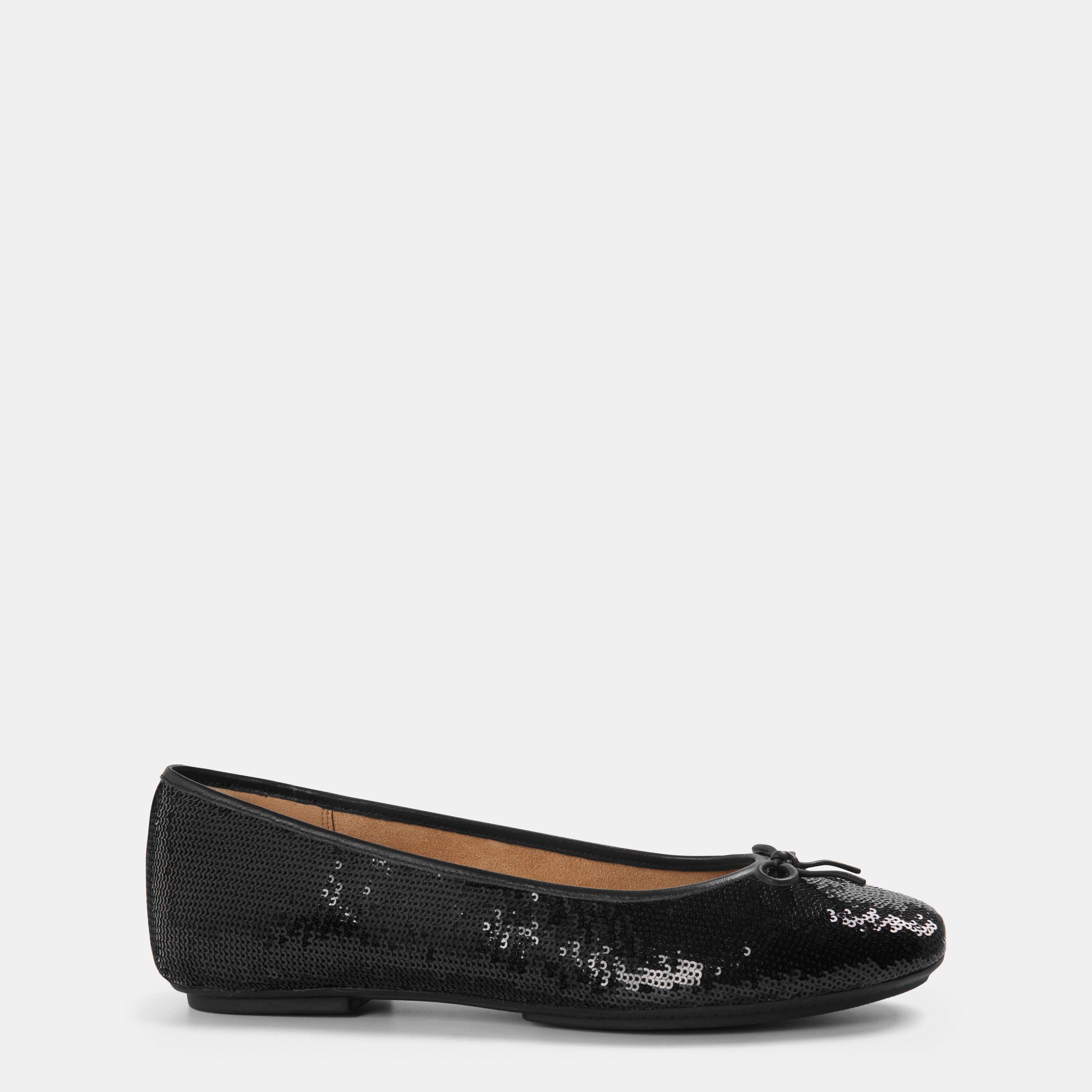 Black - FitFlop - Women's Bow Sequin Slip-On Ballet Pumps - 1