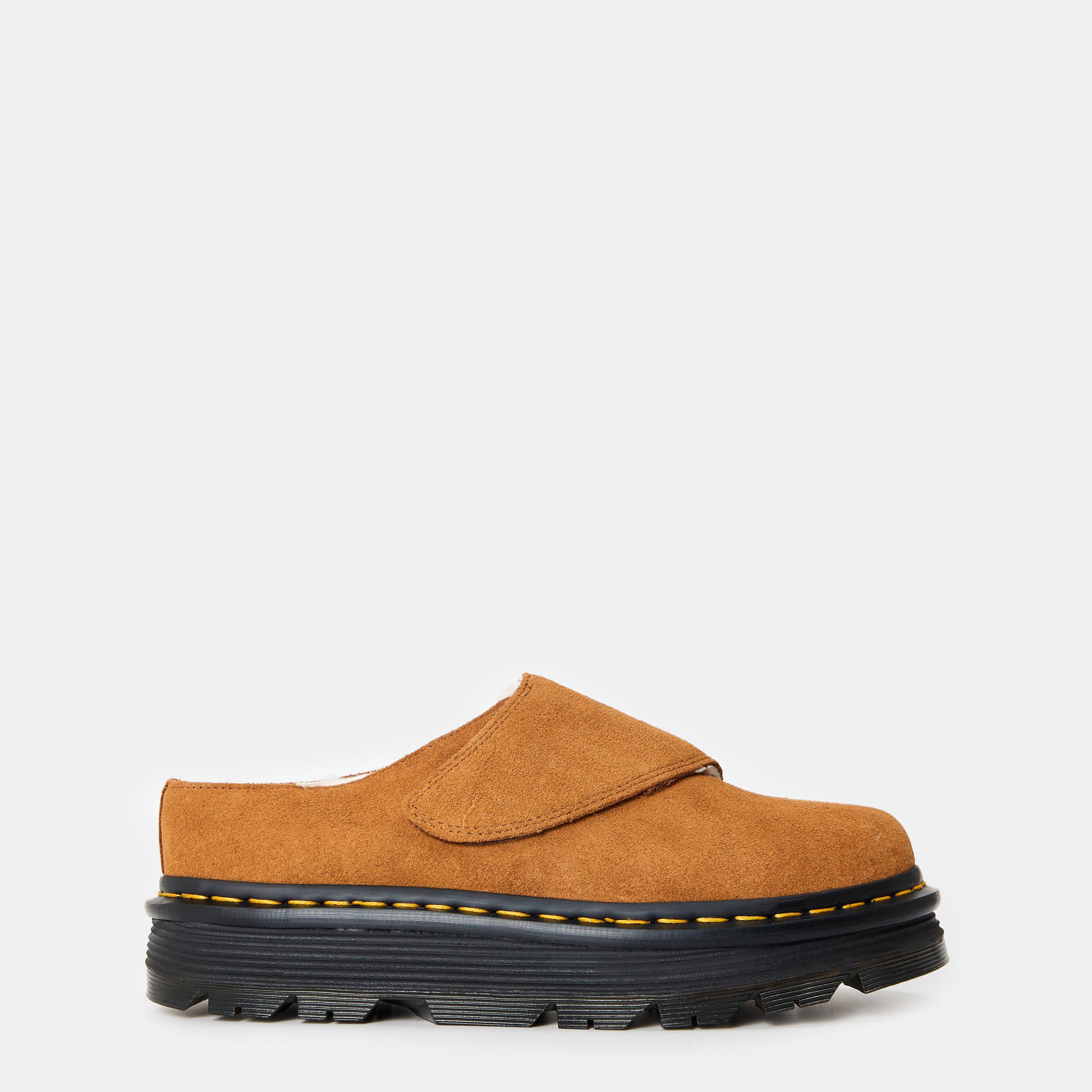 Desert Brown - Dr Martens - Women's ZebZag Suede Platform Slip On Flat Mules - 1