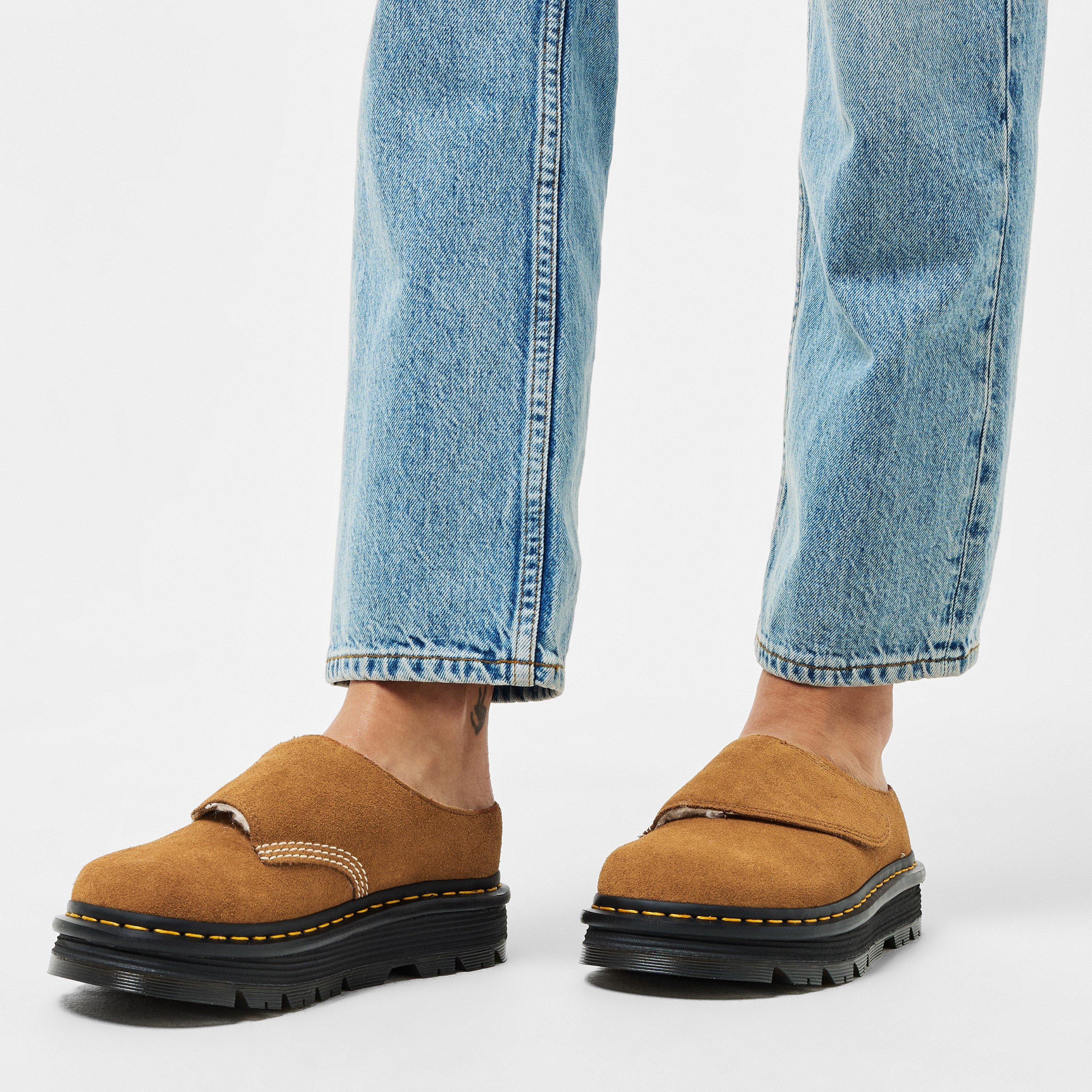 マーサ Dr Martens Women's ZebZag Suede Platform Slip On Flat Mules | Flannels